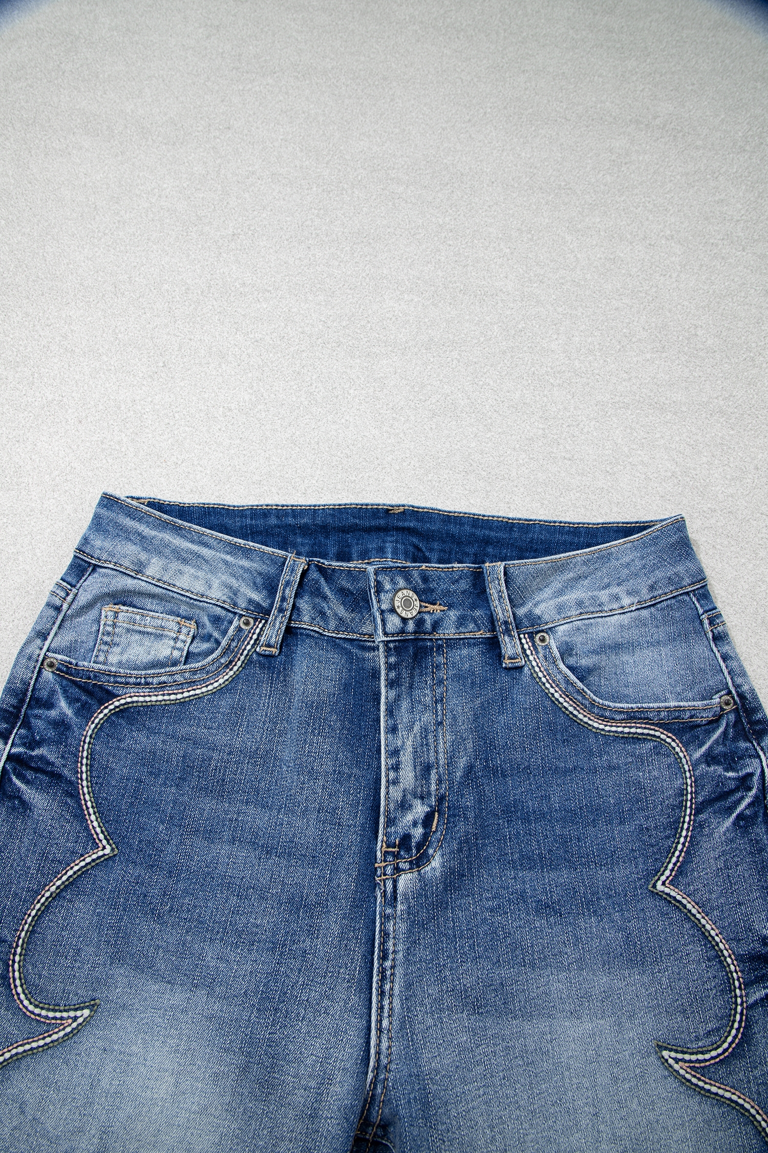 Women's Embroidered Bootcut Jeans, Western Style - Detail View 8 Women's Embroidered Bootcut Jeans, Western Style - Detail View 8