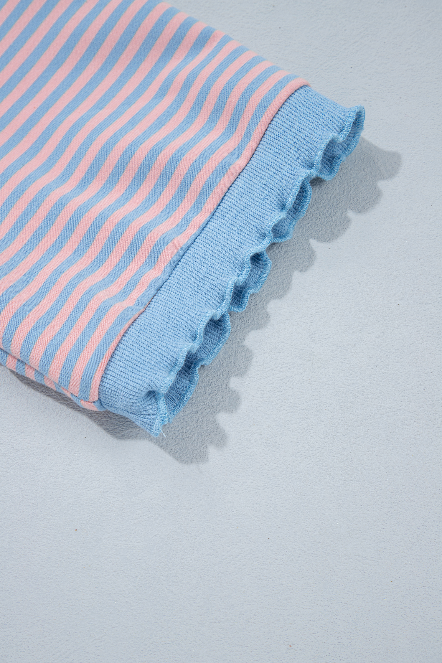 Women's Cotton Blend Stripe Top, Cozy Loose Fit Tee - Detail View 9 Women's Cotton Blend Stripe Top, Cozy Loose Fit Tee - Detail View 9