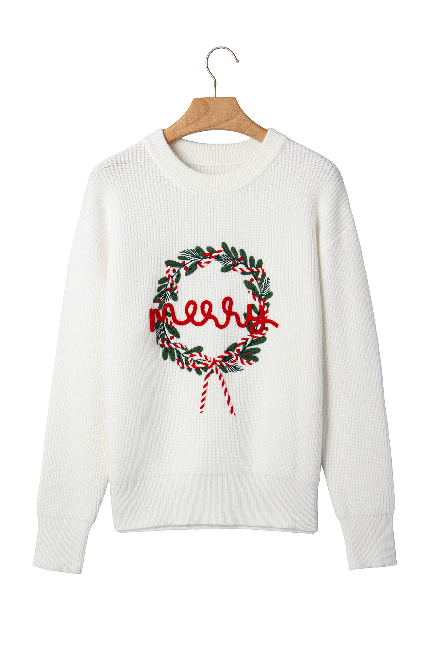 Women's Soft Knit Christmas Sweater, Cozy Round Neck - Detail View 6 Women's Soft Knit Christmas Sweater, Cozy Round Neck - Detail View 6