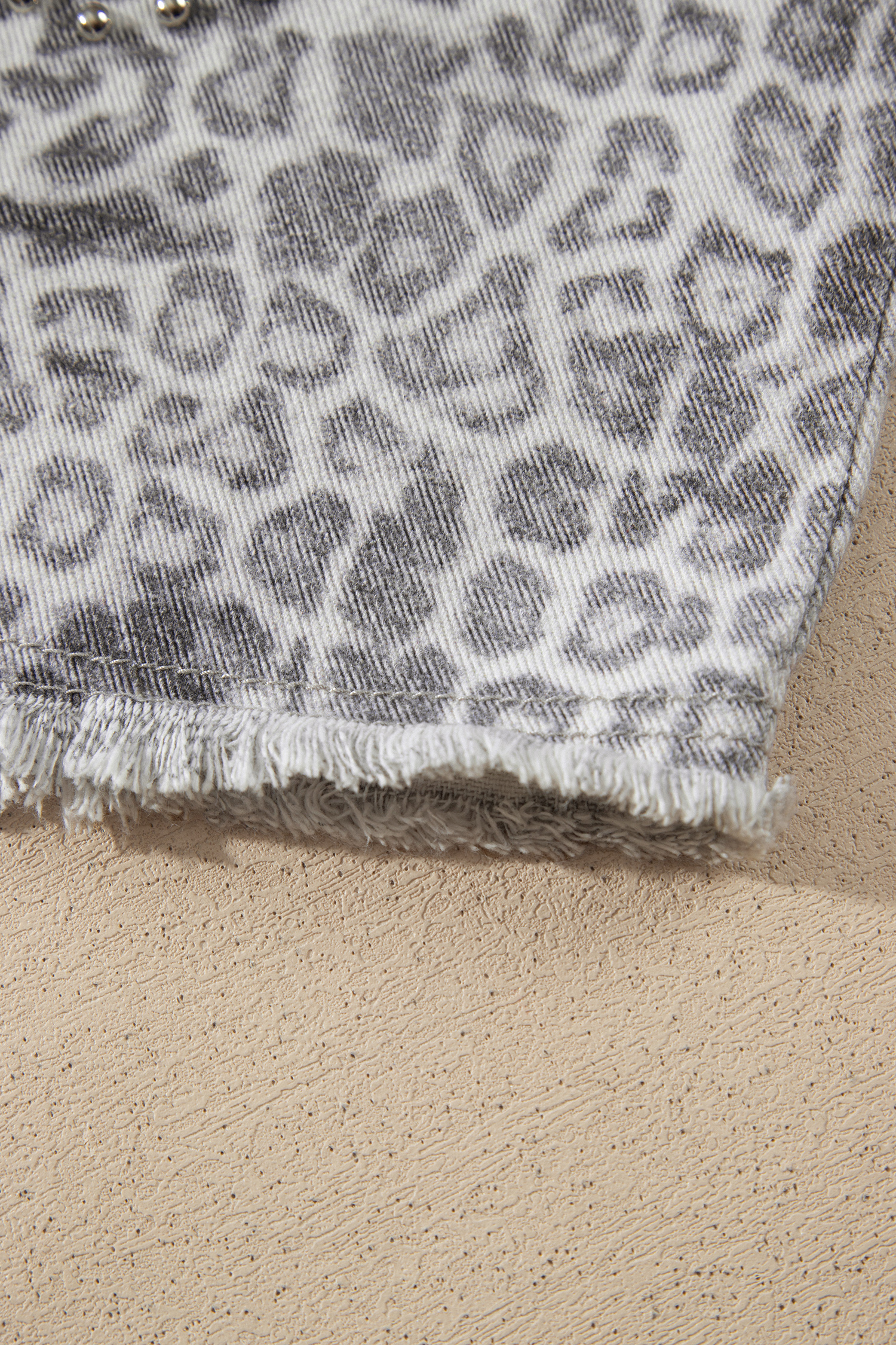 Leopard Print Studded Jacket, Women's Modern Denim Coat - Detail View 11 Leopard Print Studded Jacket, Women's Modern Denim Coat - Detail View 11