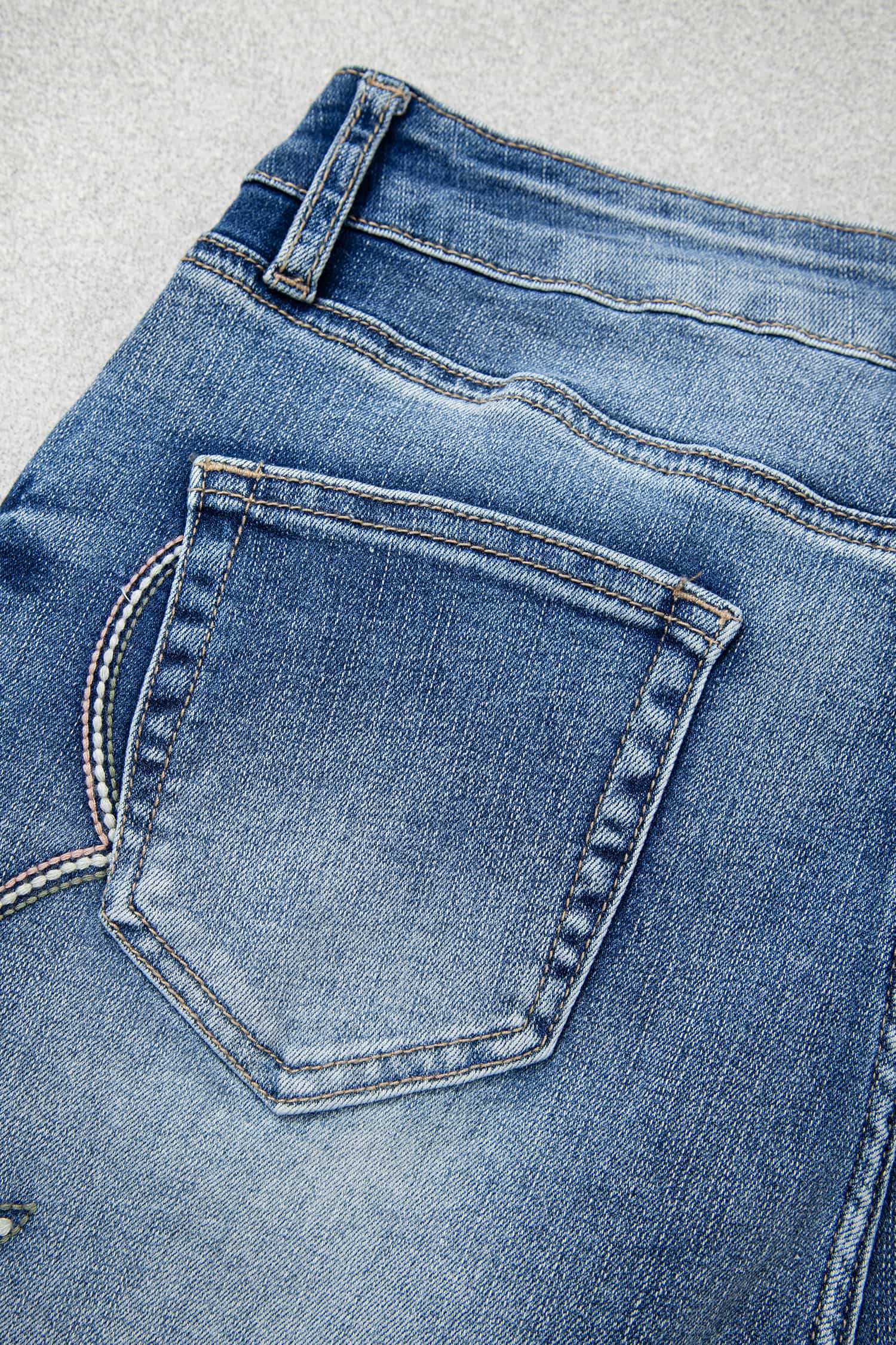 Women's Stretch Flare Jeans, High Waisted Denim - Detail View 15 Women's Stretch Flare Jeans, High Waisted Denim - Detail View 15