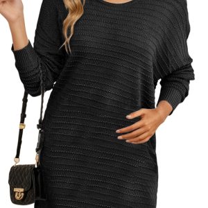 Women's Shift Sweater Dress, Casual Fall Long Sleeve - Main View