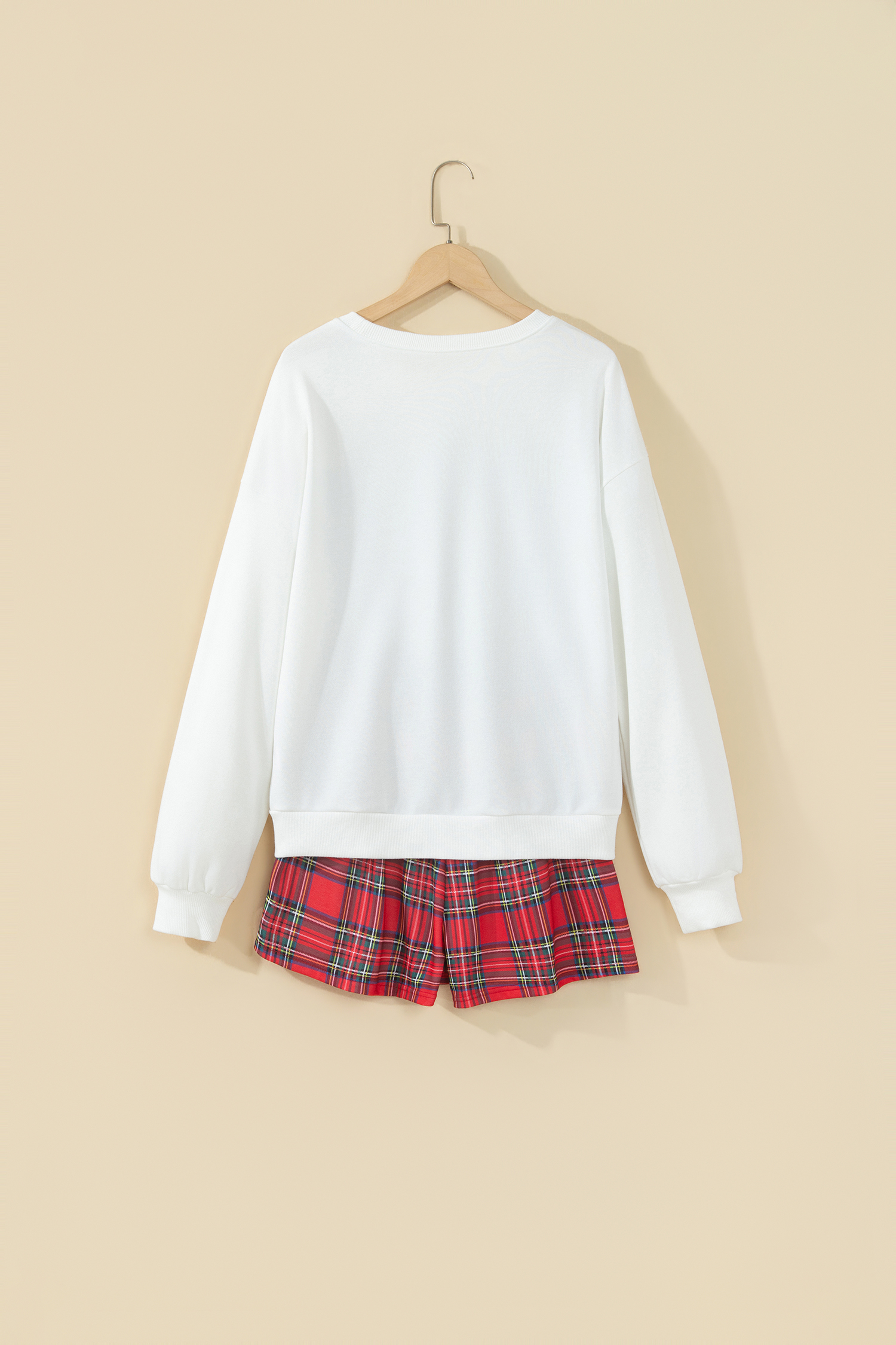 Women's Plaid Pajama Set, Merry Christmas Long Sleeve - Detail View 5 Women's Plaid Pajama Set, Merry Christmas Long Sleeve - Detail View 5