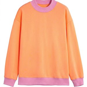 Casual Women Sweatshirt, Colorblock Trim Daily Pullover - Main View