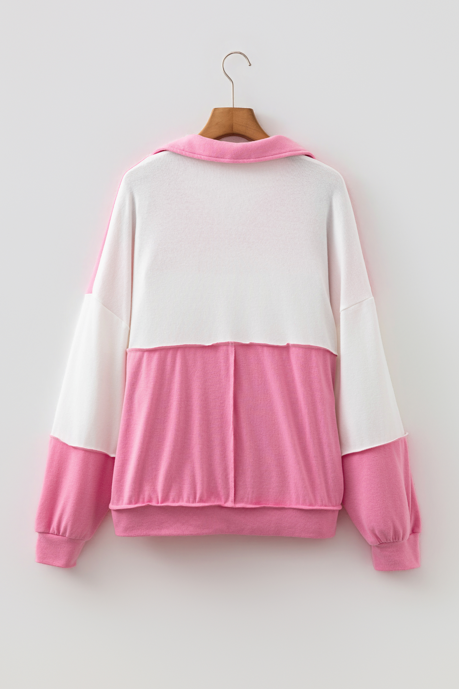 Women's Long Sleeve Top, Soft Cotton Blend Fall Collar - Detail View 9 Women's Long Sleeve Top, Soft Cotton Blend Fall Collar - Detail View 9