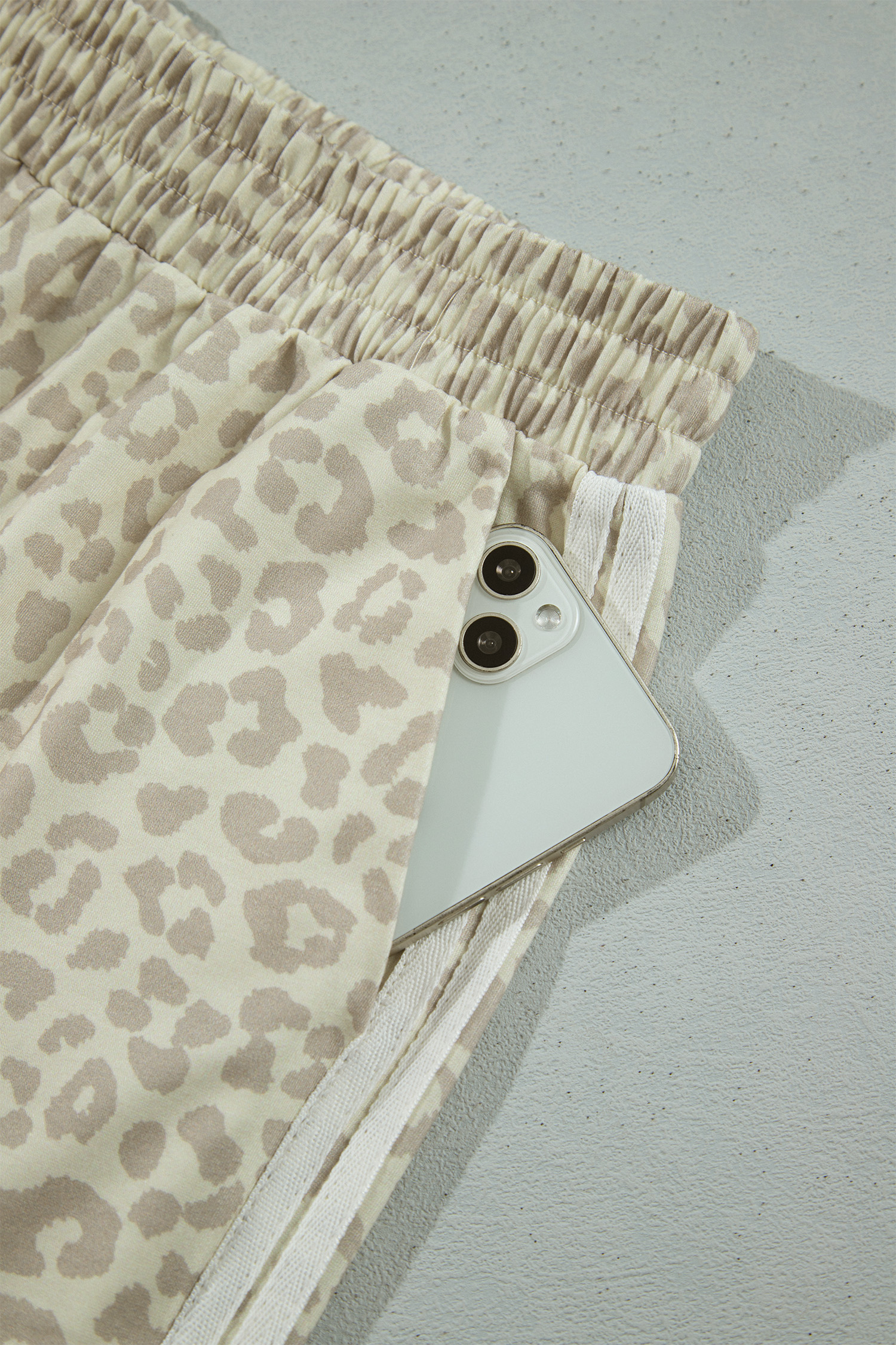 Soft Apricot Leopard Lounge Set, Women's Cozy Two Piece - Detail View 12 Soft Apricot Leopard Lounge Set, Women's Cozy Two Piece - Detail View 12