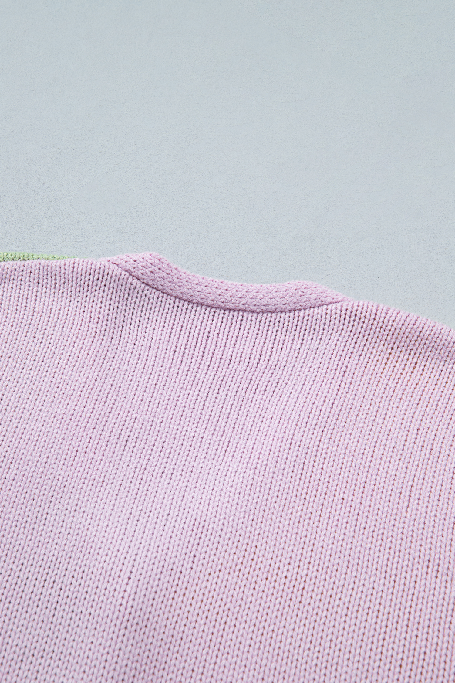 Women's Colorblock Cardigan, Pastel V Neck Knit Sweater - Detail View 10 Women's Colorblock Cardigan, Pastel V Neck Knit Sweater - Detail View 10
