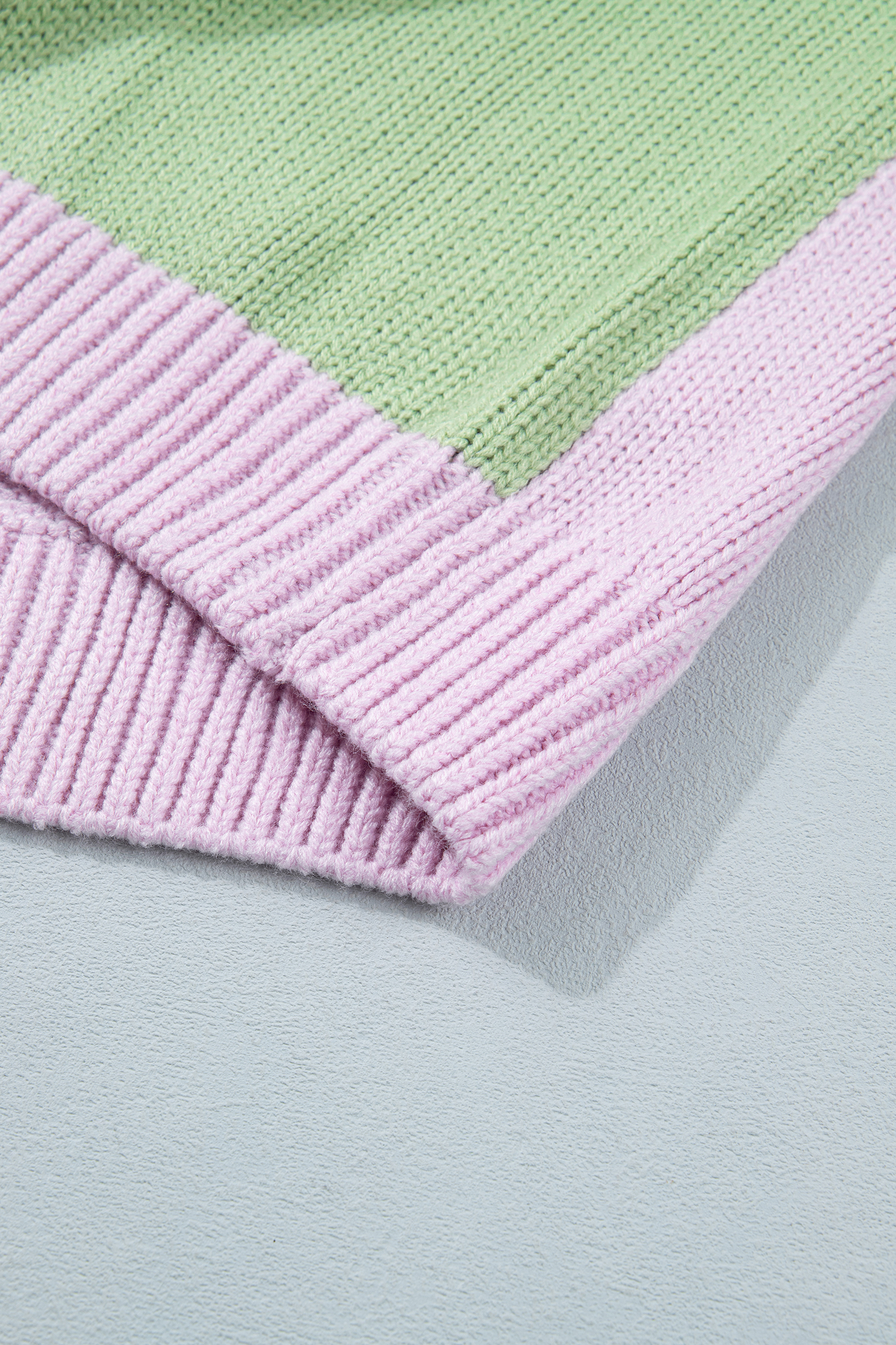 Casual V Neck Knit Cardigan, Soft Colorblock Autumn Sweater - Detail View 9 Casual V Neck Knit Cardigan, Soft Colorblock Autumn Sweater - Detail View 9