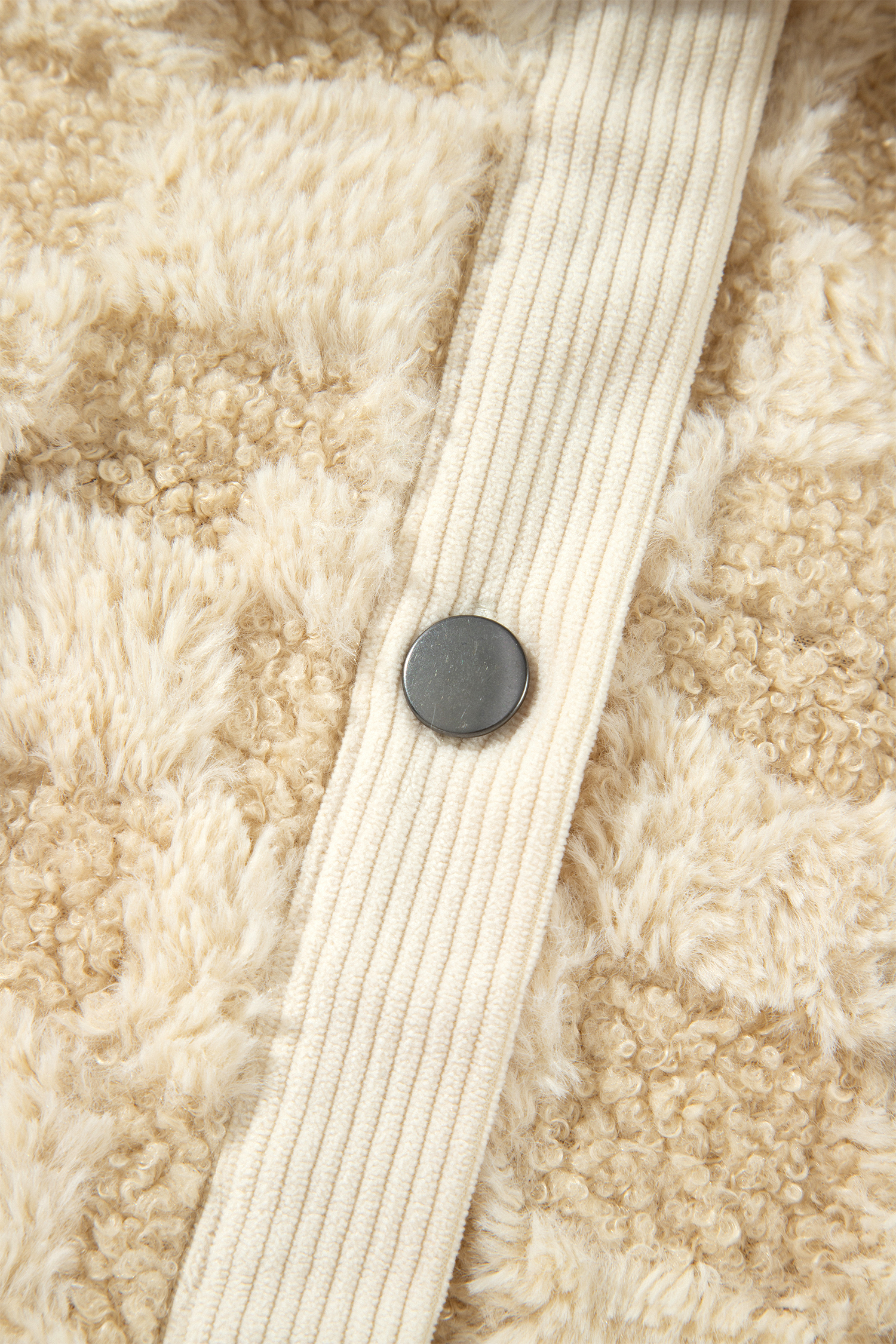 Soft Sherpa Plaid Shacket, Button Up Women's Fall Coat - Detail View 9 Soft Sherpa Plaid Shacket, Button Up Women's Fall Coat - Detail View 9