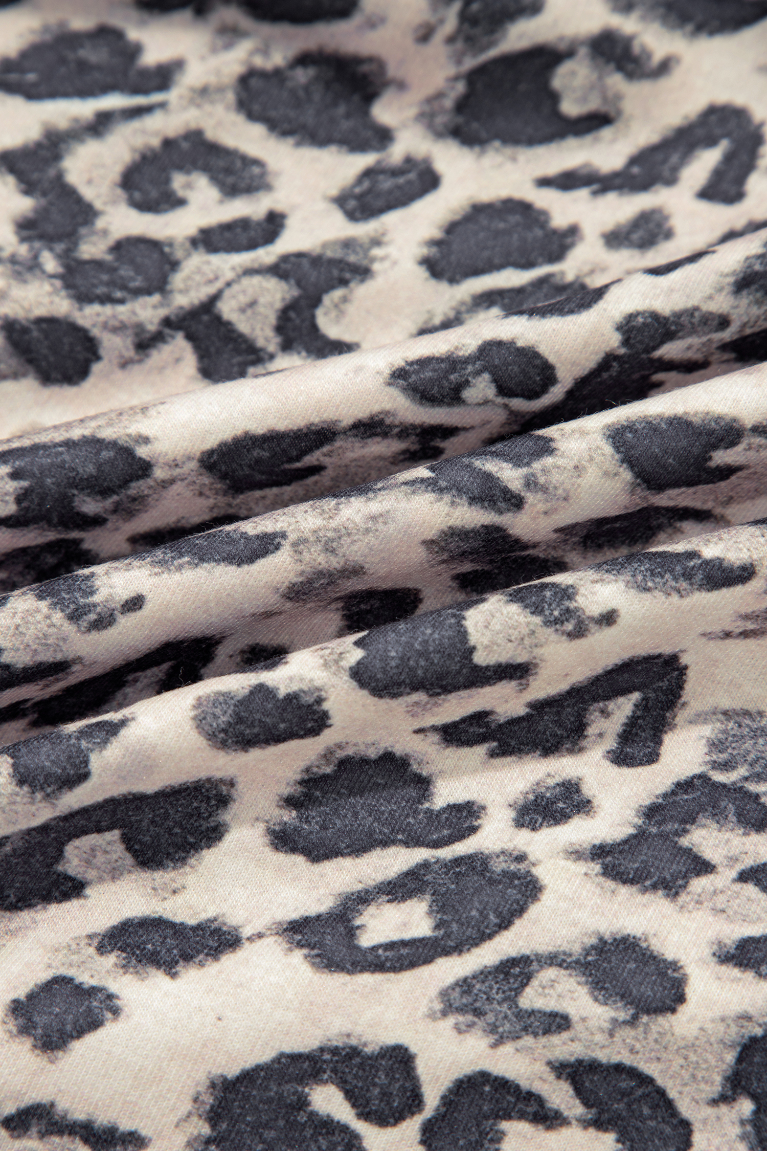 Women's Leopard Hoodie and Shorts Set, Casual Daily Wear - Detail View 16 Women's Leopard Hoodie and Shorts Set, Casual Daily Wear - Detail View 16