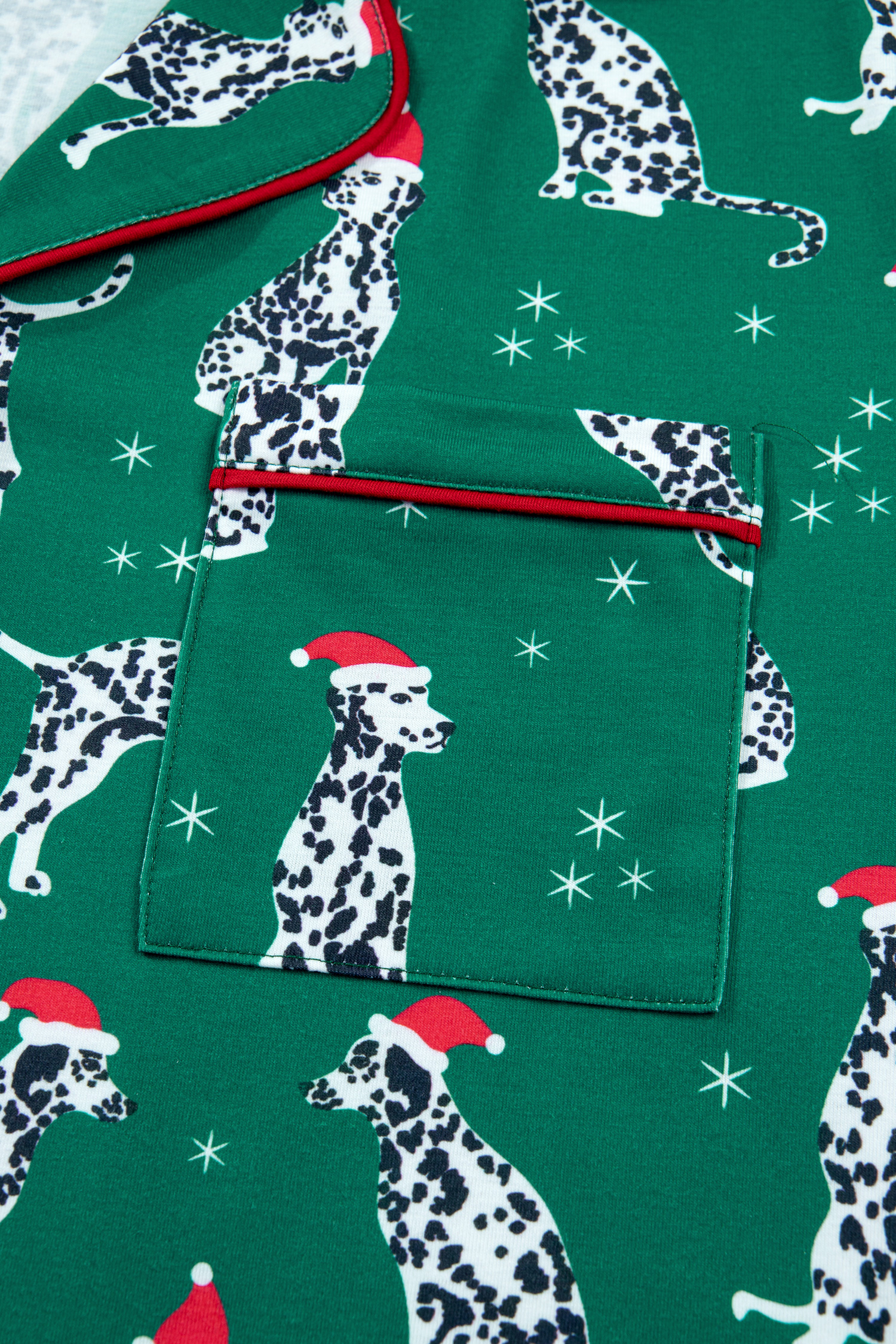 Holiday Dog Print Pajamas, Women's Long Sleeve Short Set - Detail View 20 Holiday Dog Print Pajamas, Women's Long Sleeve Short Set - Detail View 20