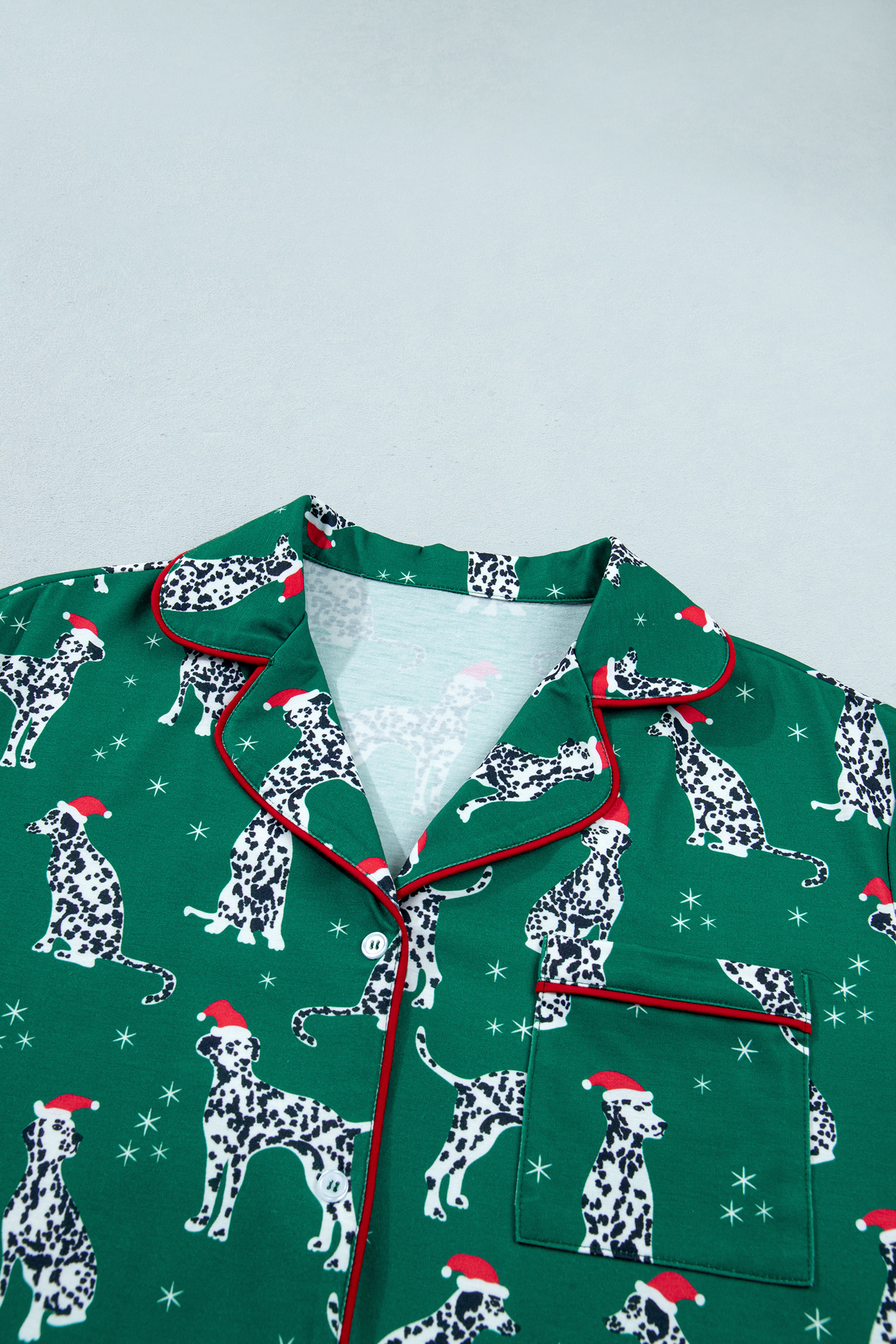 Cozy Christmas Lounge Set, Women's Green Dog Print PJ Set - Detail View 21 Cozy Christmas Lounge Set, Women's Green Dog Print PJ Set - Detail View 21