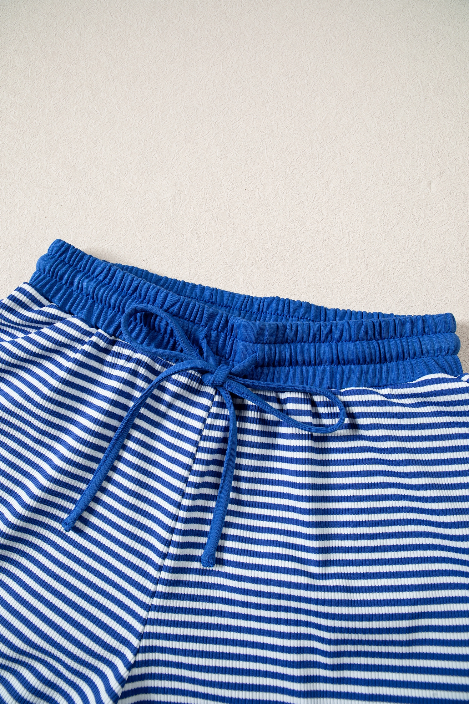 Women's Striped Lounge Set, Casual Long Sleeve Shorts - Detail View 13 Women's Striped Lounge Set, Casual Long Sleeve Shorts - Detail View 13