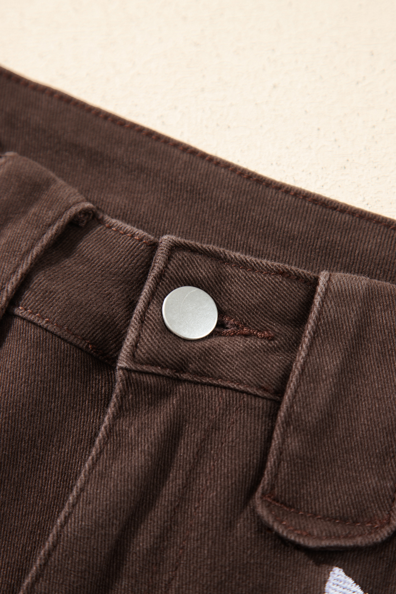 Women's Western Denim Jeans, Colorblock Coffee Pants - Detail View 14 Women's Western Denim Jeans, Colorblock Coffee Pants - Detail View 14