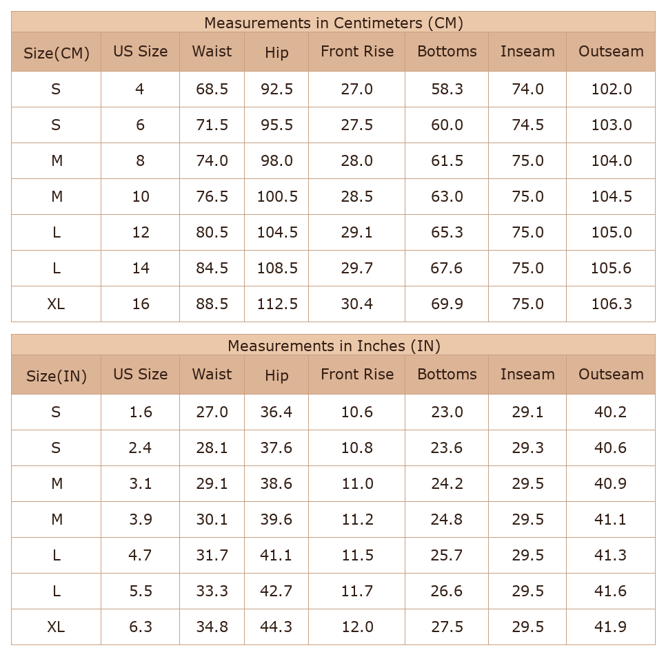 Women's Straight Leg Jeans, Casual Coffee Brown Pants - Size Chart & Details Women's Straight Leg Jeans, Casual Coffee Brown Pants - Size Chart & Details