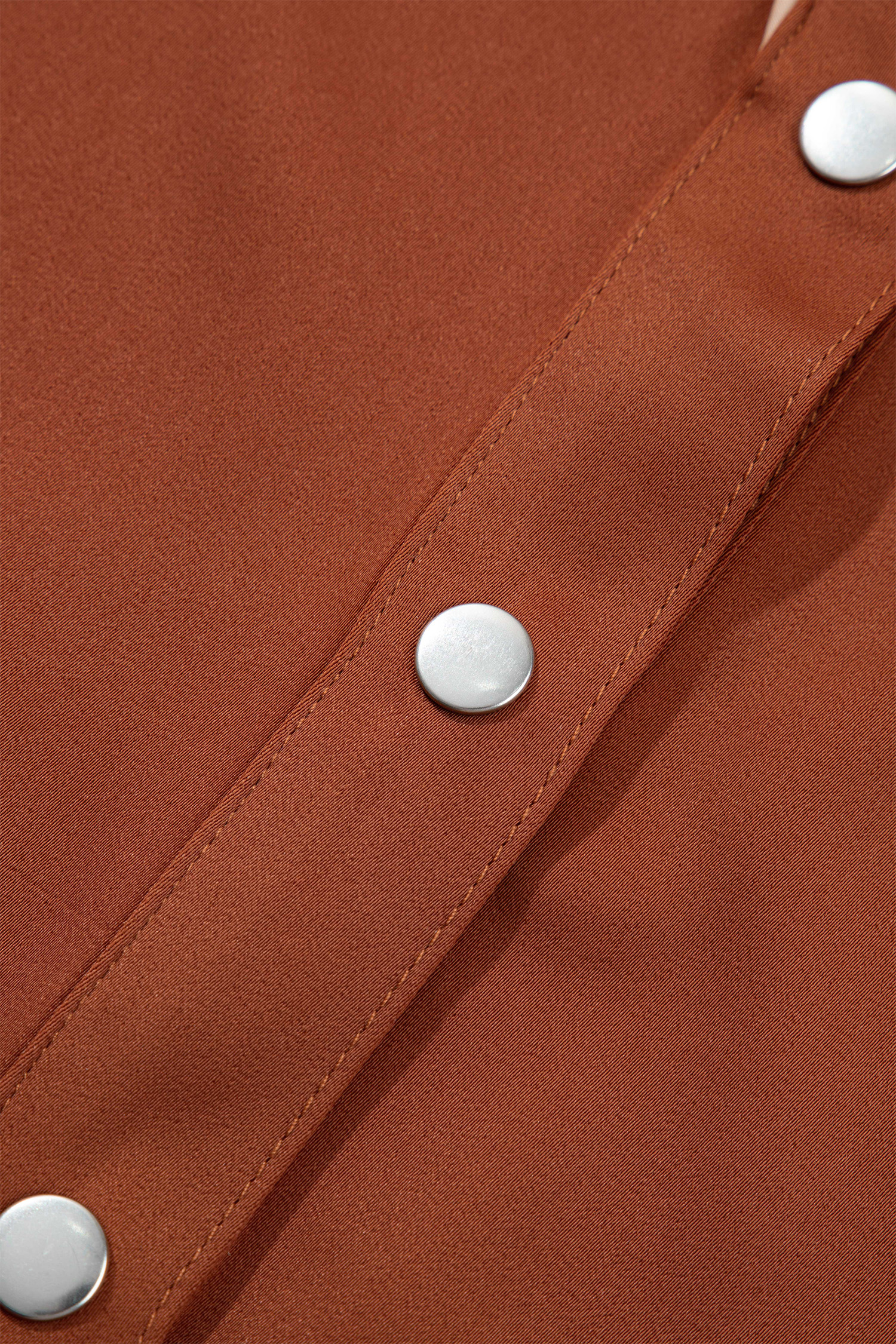 Silky Button Down Western Blouse, Women's Fall Fashion - Detail View 11 Silky Button Down Western Blouse, Women's Fall Fashion - Detail View 11