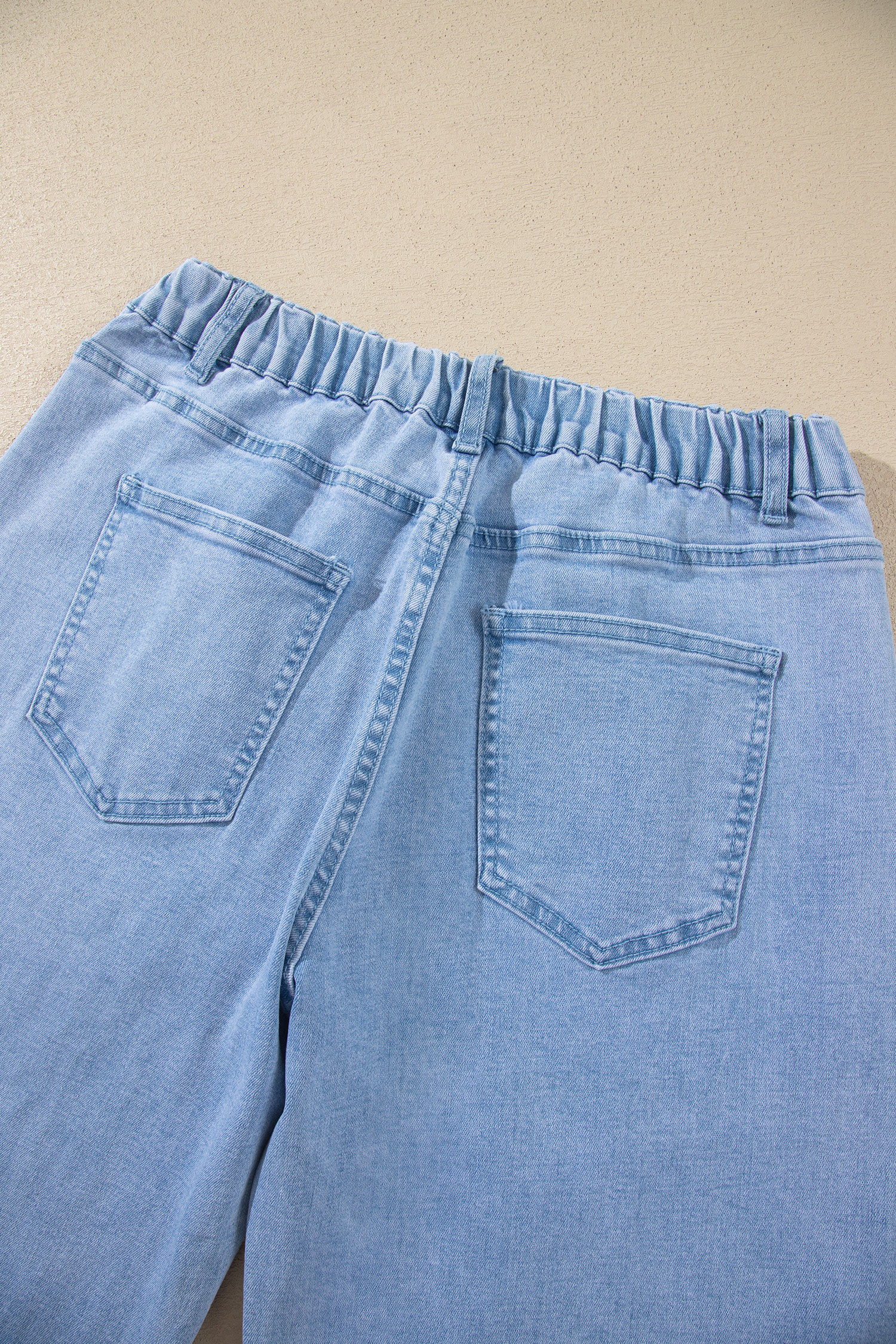 Women's Barrel Jeans, Beau Blue Patch Pocket Denim Pants - Detail View 10 Women's Barrel Jeans, Beau Blue Patch Pocket Denim Pants - Detail View 10