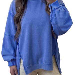 Women's Loose Tunic Sweatshirt, Casual Daily Wear - Main View