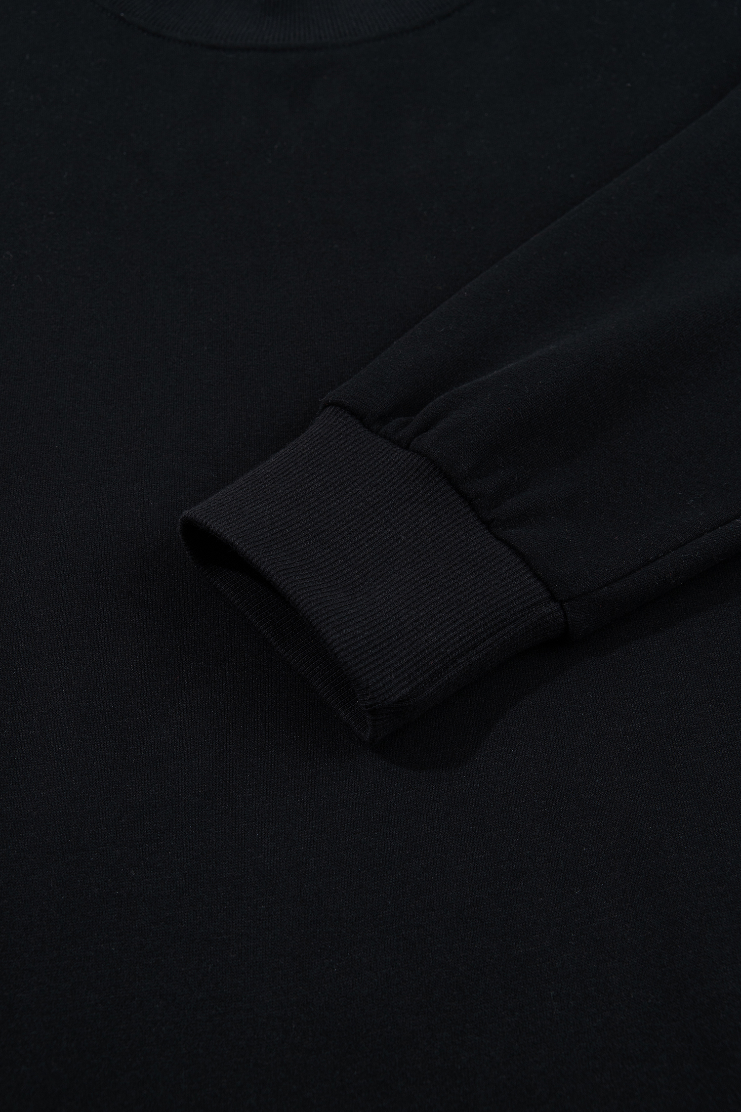 Women's Black Mock Neck Sweatshirt, Casual Long Sleeve Top - Detail View 7 Women's Black Mock Neck Sweatshirt, Casual Long Sleeve Top - Detail View 7