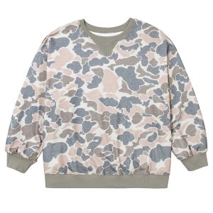 Women's Camo Sweatshirt, Casual Daily Crewneck Pullover - Main View
