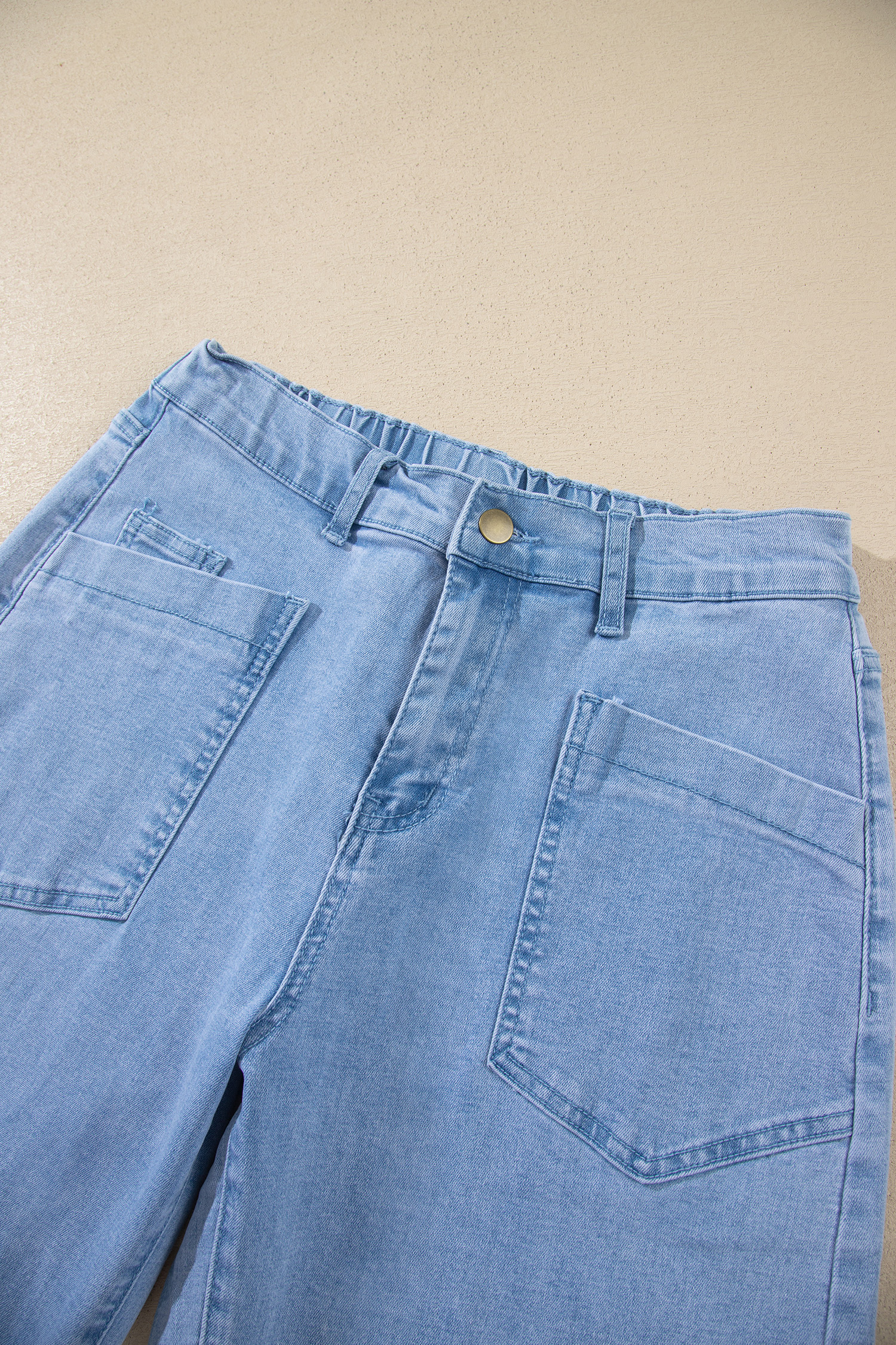 Beau Blue Barrel Jeans, Casual Ankle Length Denim Trousers - Detail View 14 Beau Blue Barrel Jeans, Casual Ankle Length Denim Trousers - Detail View 14