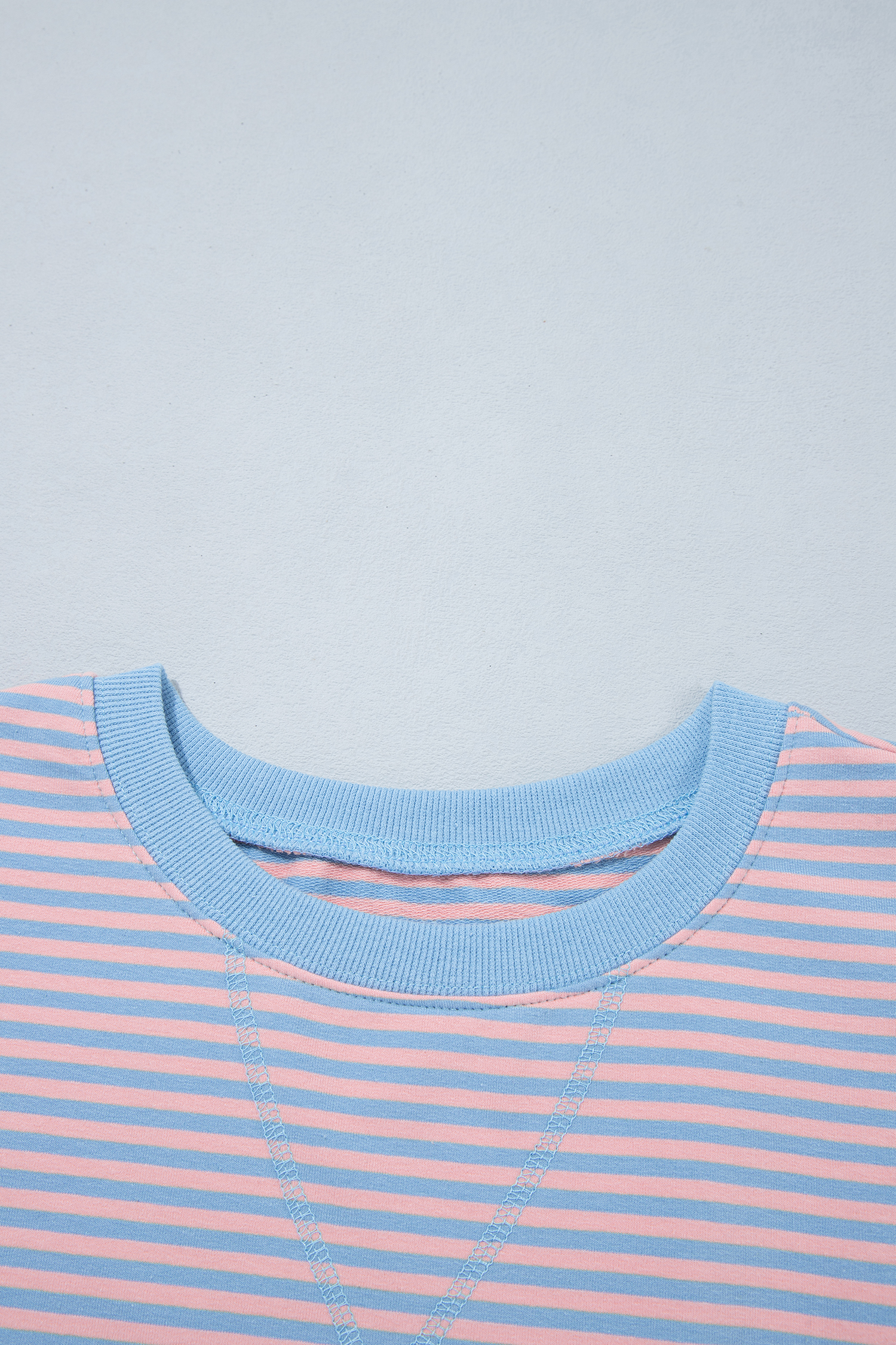 Women's Striped Loose Top, Casual Daily Tee Shirt - Detail View 7 Women's Striped Loose Top, Casual Daily Tee Shirt - Detail View 7