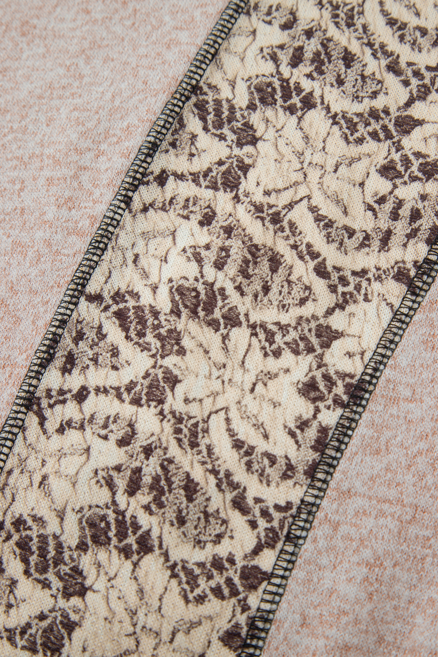 Women's Khaki Floral Long Sleeve Top, Vintage Casual Pullover - Detail View 10 Women's Khaki Floral Long Sleeve Top, Vintage Casual Pullover - Detail View 10