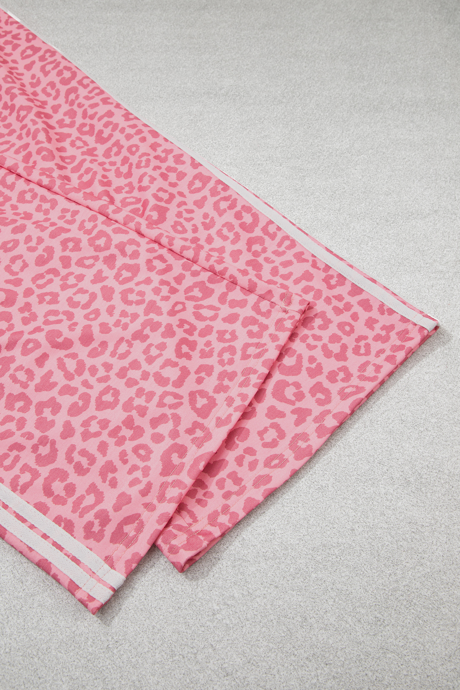 Women's Cozy 3/4 Sleeve Set, Pink Leopard Print - Detail View 12 Women's Cozy 3/4 Sleeve Set, Pink Leopard Print - Detail View 12