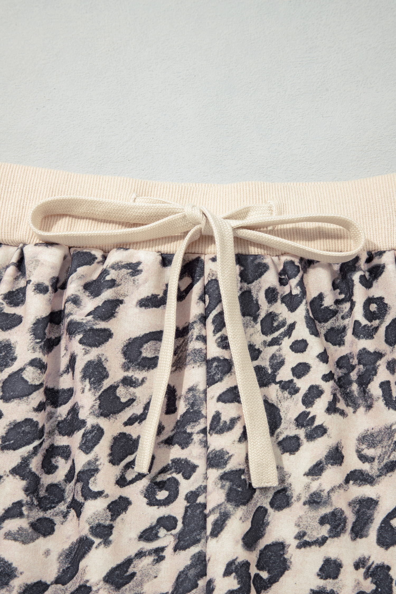 Women's Cozy Leopard Zip Up Short Set, Stretch Lounge Set - Detail View 12 Women's Cozy Leopard Zip Up Short Set, Stretch Lounge Set - Detail View 12