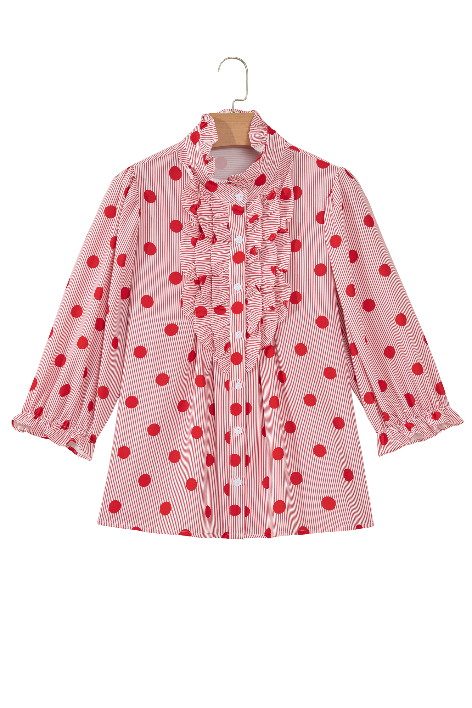 Women's 3/4 Sleeve Shift Shirt, Lightweight Polyester - Detail View 3 Women's 3/4 Sleeve Shift Shirt, Lightweight Polyester - Detail View 3