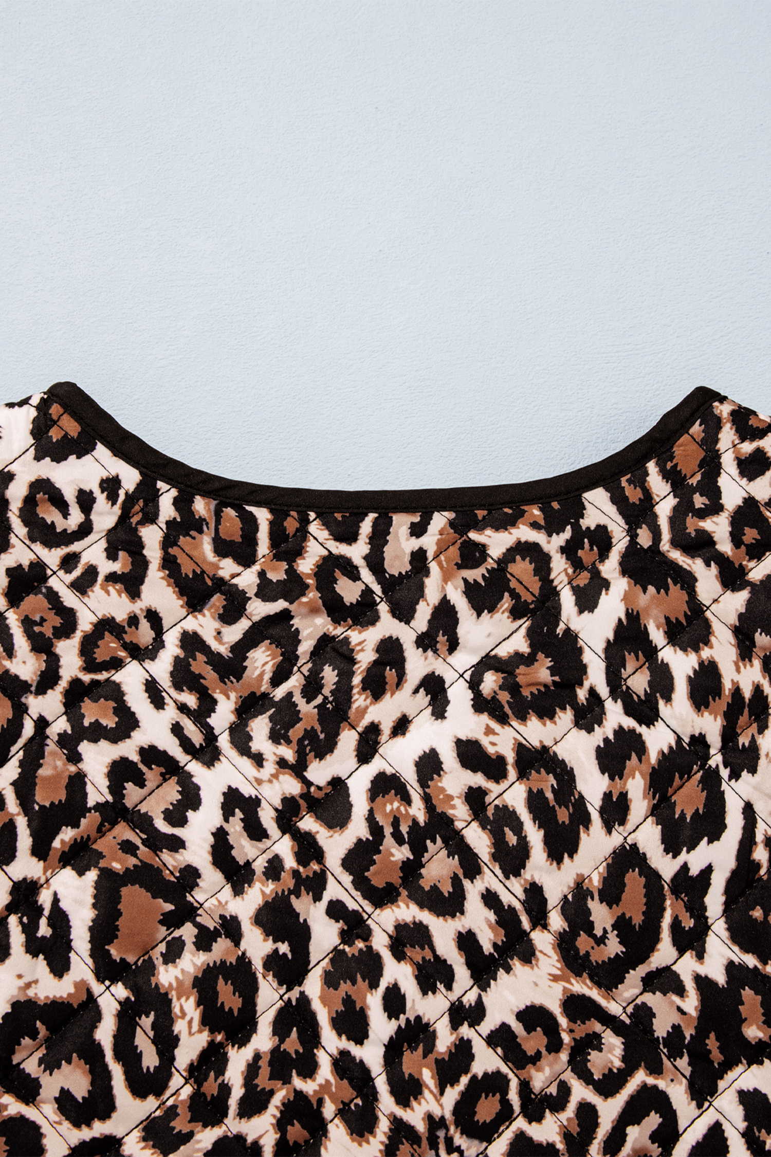 Womens Brown Leopard Print Jacket, Trendy Button Outerwear - Detail View 8 Womens Brown Leopard Print Jacket, Trendy Button Outerwear - Detail View 8
