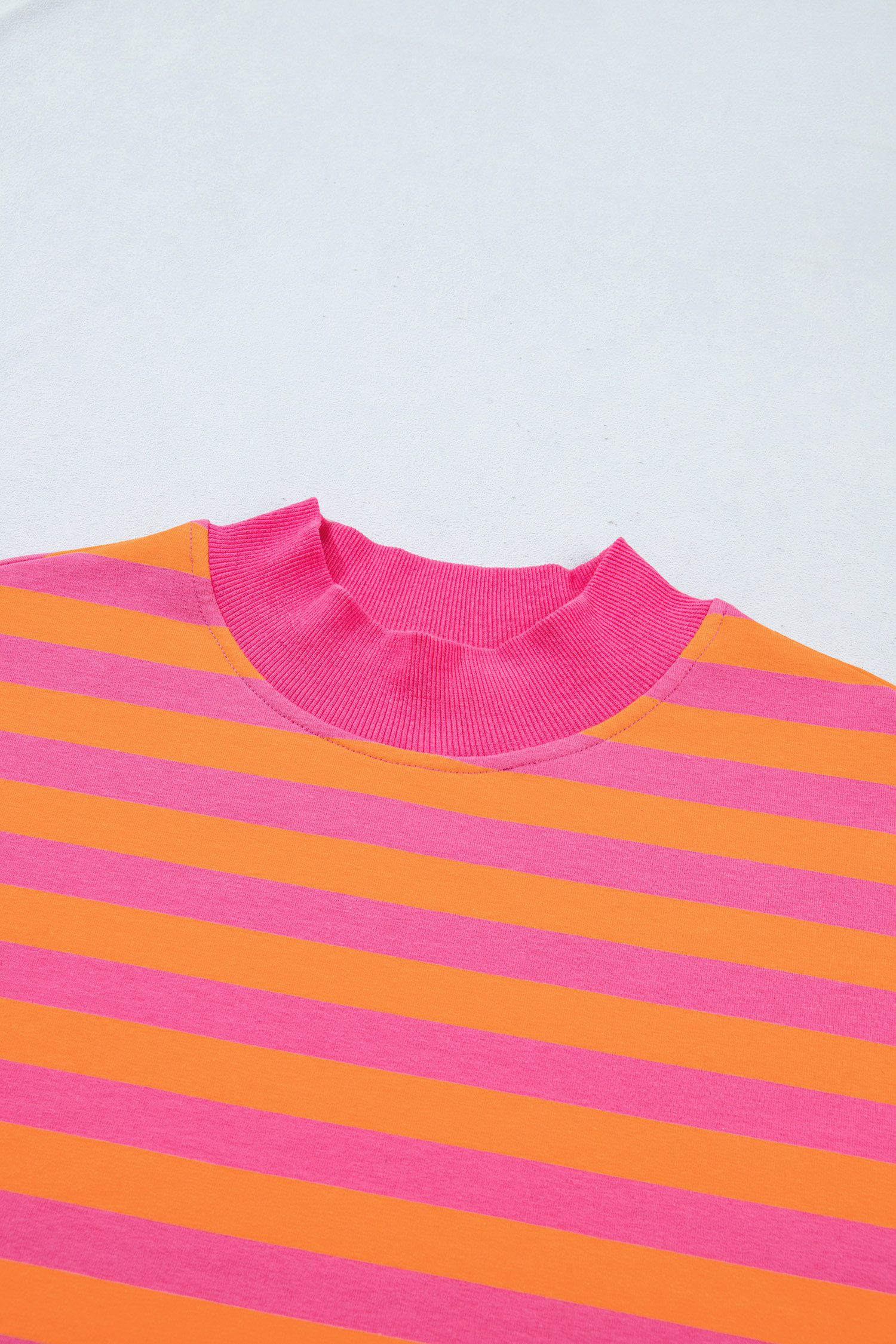 Women's Orange Striped Skort Set, Trendy Fall Outfit - Detail View 5 Women's Orange Striped Skort Set, Trendy Fall Outfit - Detail View 5