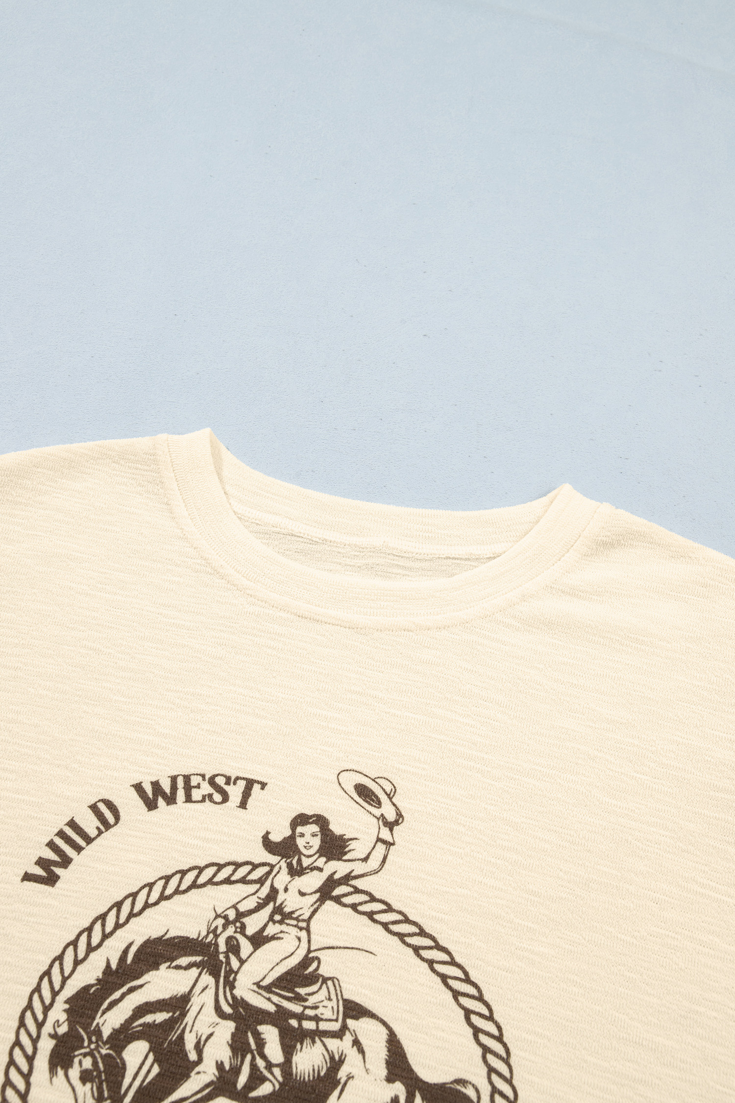 Women's Western Graphic Long Sleeve, Casual Round Neck Top - Detail View 10 Women's Western Graphic Long Sleeve, Casual Round Neck Top - Detail View 10