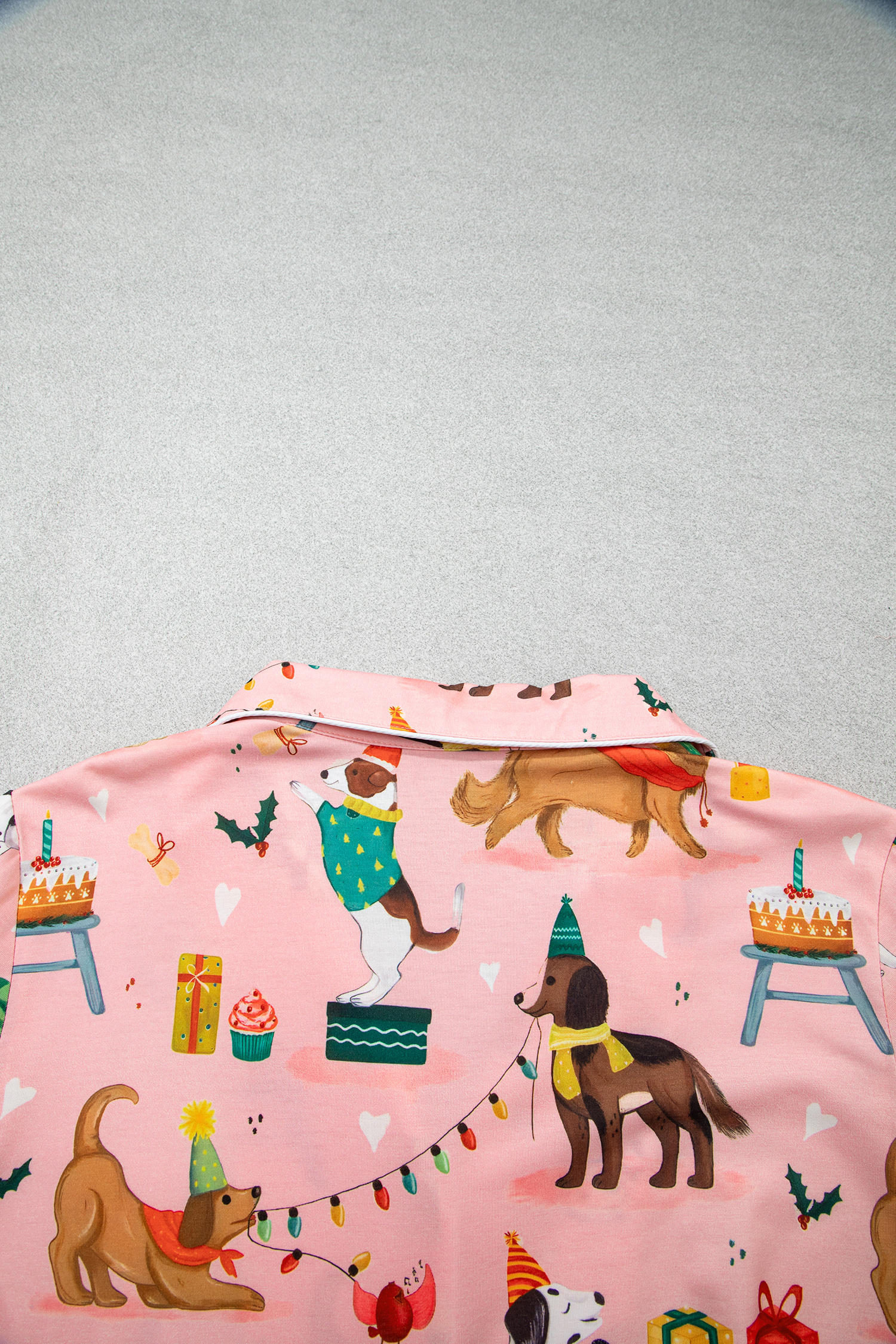 Women's Soft Stretch Lounge Set, Pink Christmas Dog Pajamas - Detail View 15 Women's Soft Stretch Lounge Set, Pink Christmas Dog Pajamas - Detail View 15