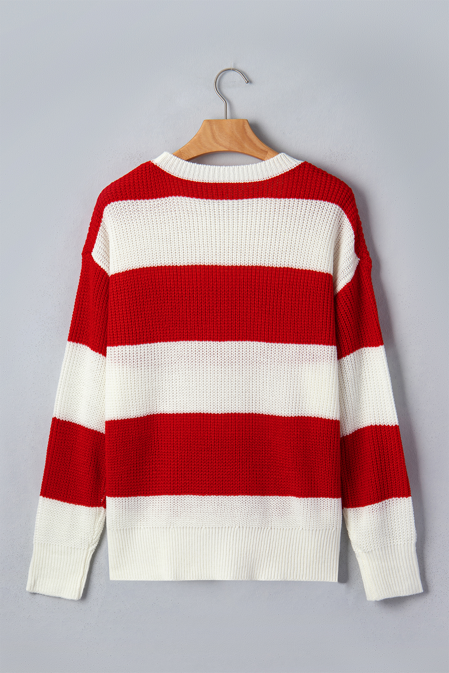 Casual Women's Striped Top, Merry Graphic Holiday Sweater - Detail View 8 Casual Women's Striped Top, Merry Graphic Holiday Sweater - Detail View 8