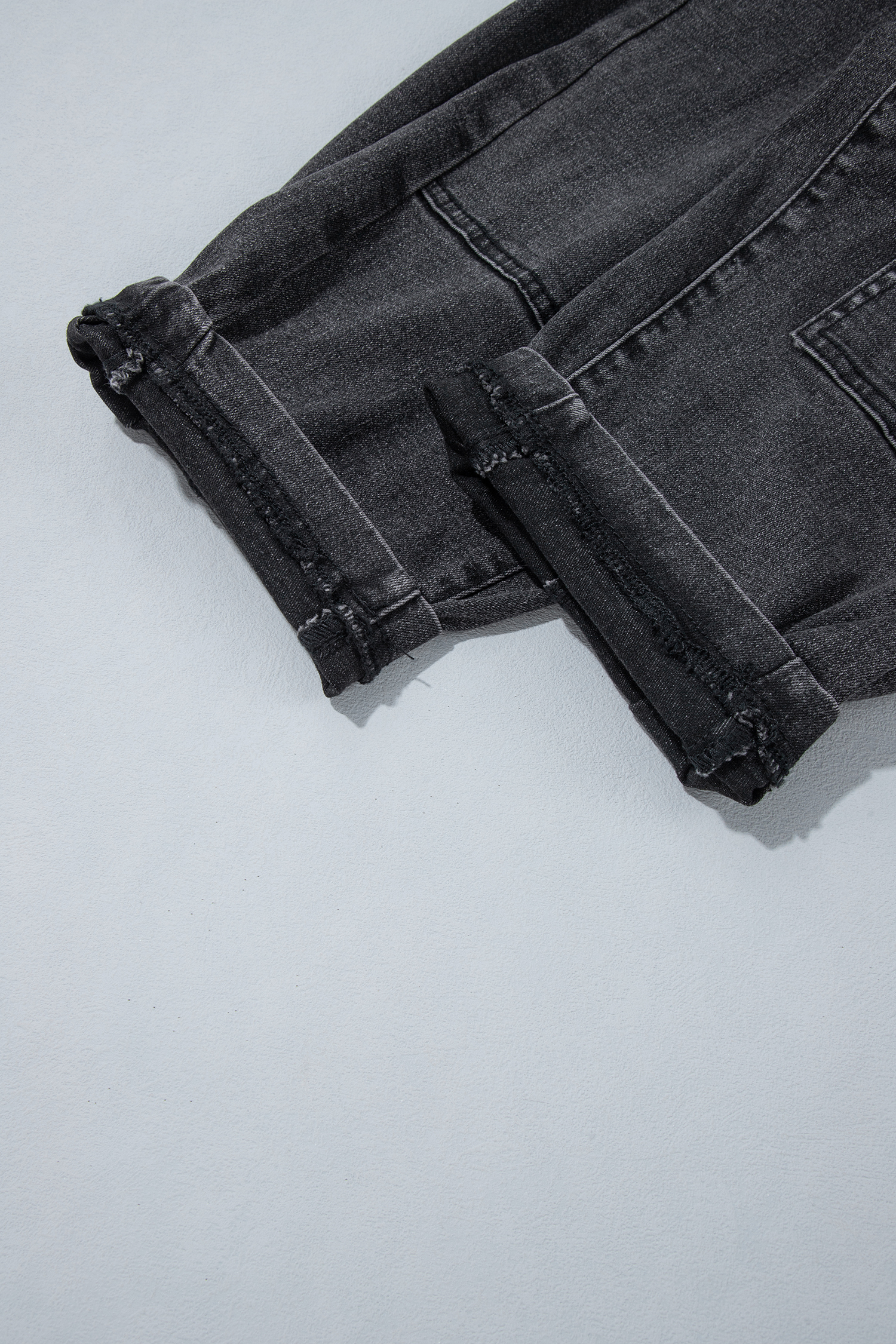 Women's Carbon Grey Barrel Jeans, Casual Seam Denim - Detail View 13 Women's Carbon Grey Barrel Jeans, Casual Seam Denim - Detail View 13
