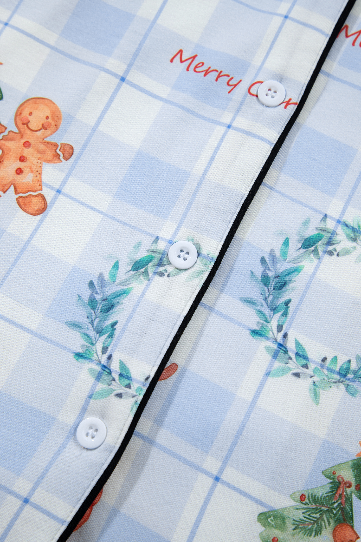 Women's Plaid Button Down PJs, Soft Christmas Lounge Set - Detail View 12 Women's Plaid Button Down PJs, Soft Christmas Lounge Set - Detail View 12