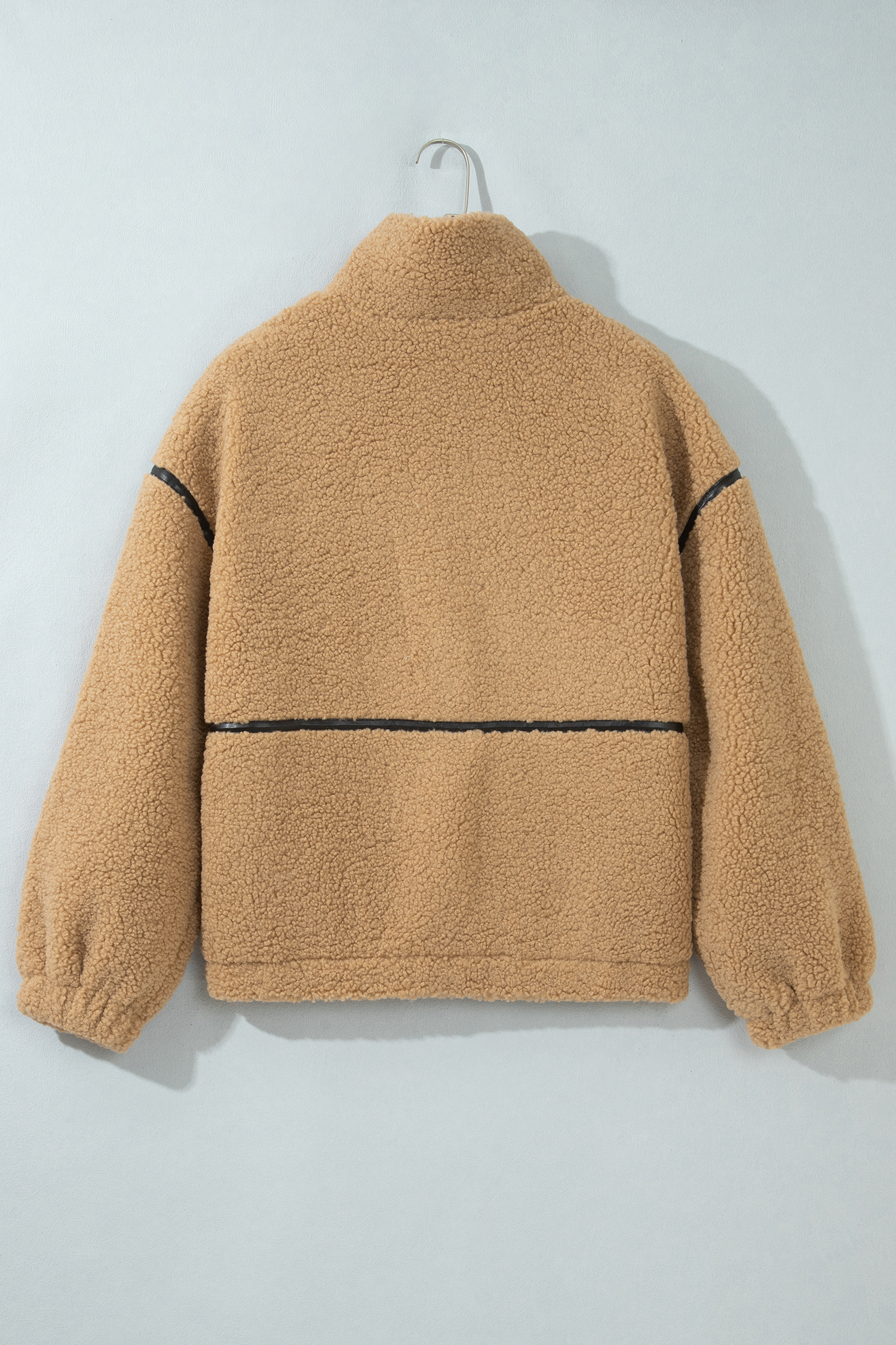 Women's Sherpa Fleece Jacket, Casual Zip Up Winter Coat - Detail View 7 Women's Sherpa Fleece Jacket, Casual Zip Up Winter Coat - Detail View 7