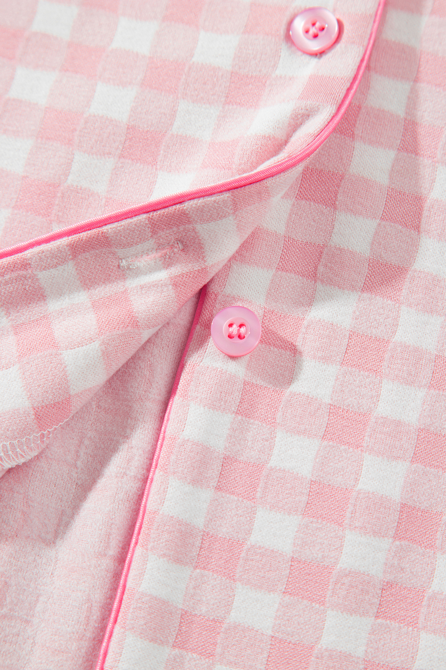Soft Plaid Pajama Set, Women's Pink Long Sleeve Loungewear - Detail View 9 Soft Plaid Pajama Set, Women's Pink Long Sleeve Loungewear - Detail View 9