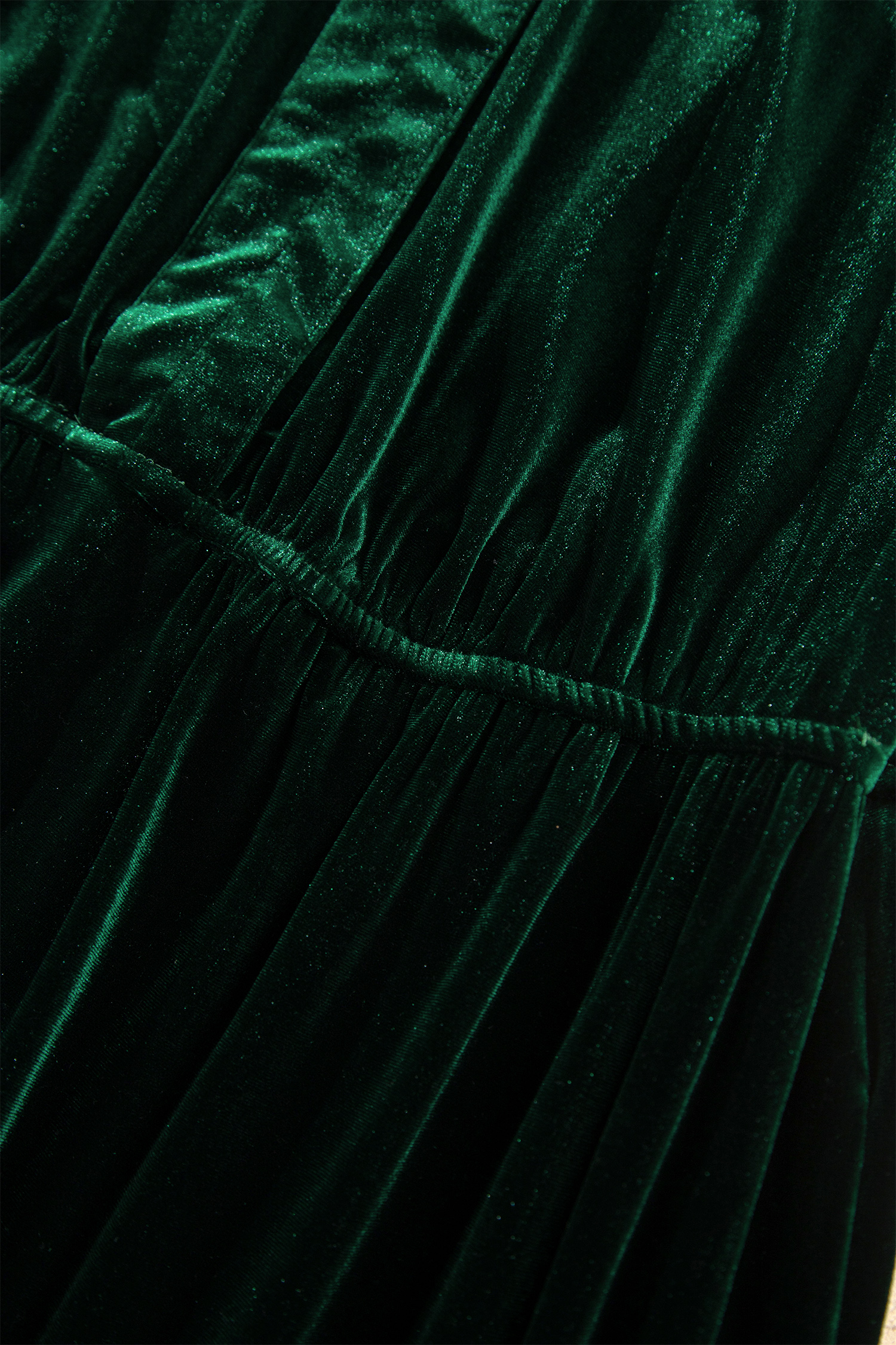 Women's Velvet Long Sleeve Maxi Dress, Casual V Neck Green - Detail View 7 Women's Velvet Long Sleeve Maxi Dress, Casual V Neck Green - Detail View 7