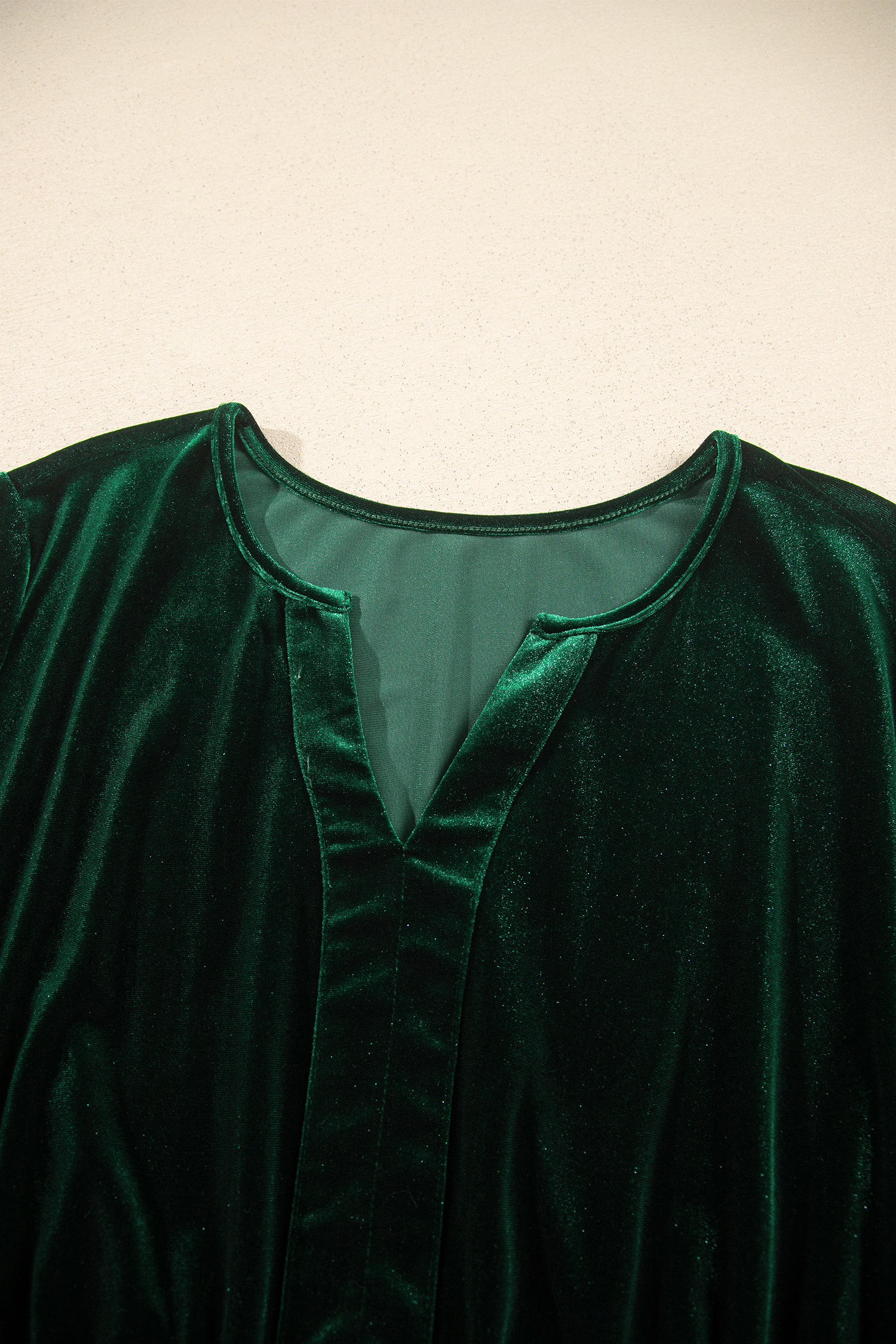 Women's Plus Size Velvet Dress, High Waist Long Sleeve Maxi - Detail View 6 Women's Plus Size Velvet Dress, High Waist Long Sleeve Maxi - Detail View 6