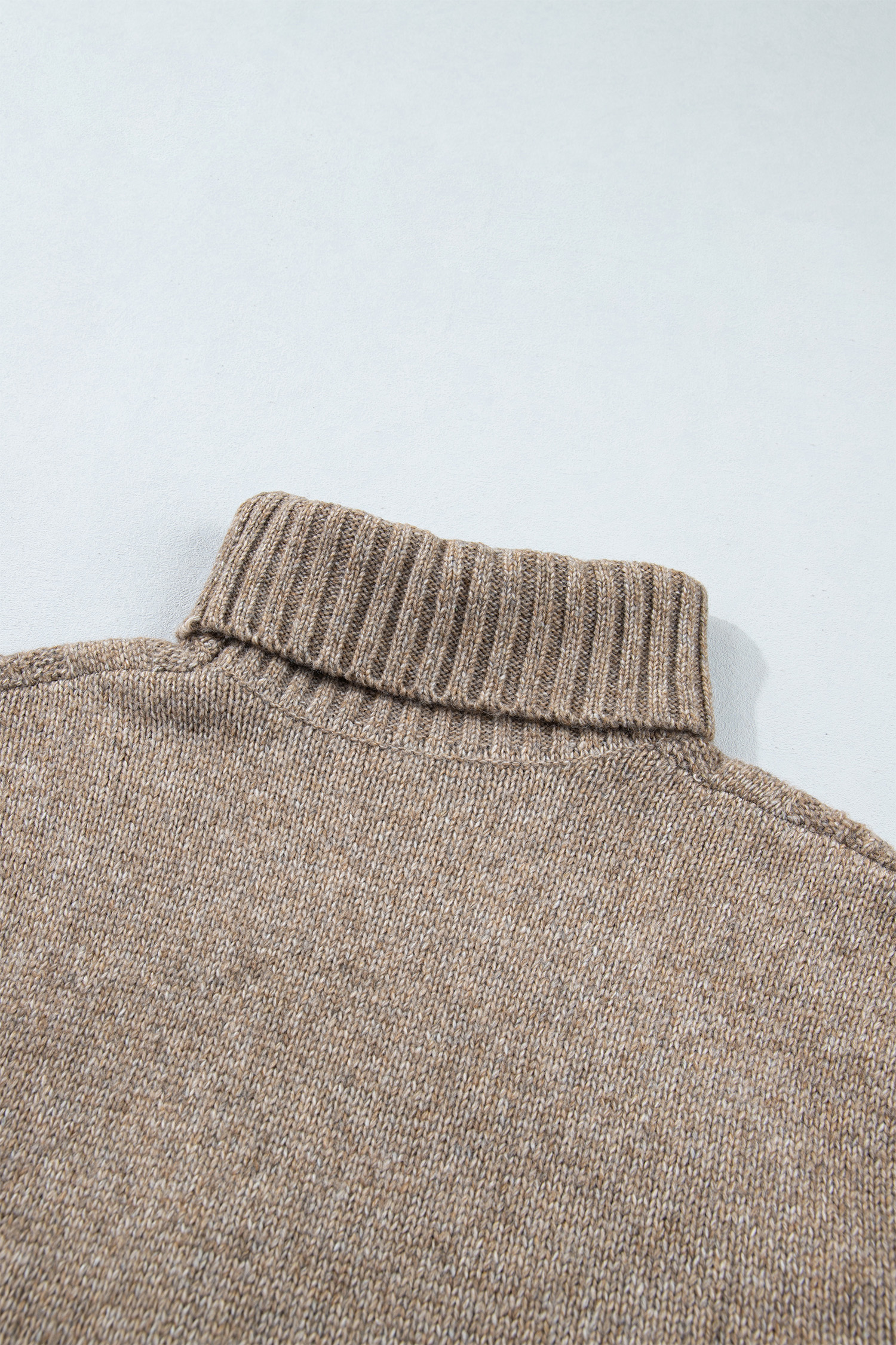 Wool Blend Women's High Neck Sweater, Warm Autumn Knitwear - Detail View 6 Wool Blend Women's High Neck Sweater, Warm Autumn Knitwear - Detail View 6