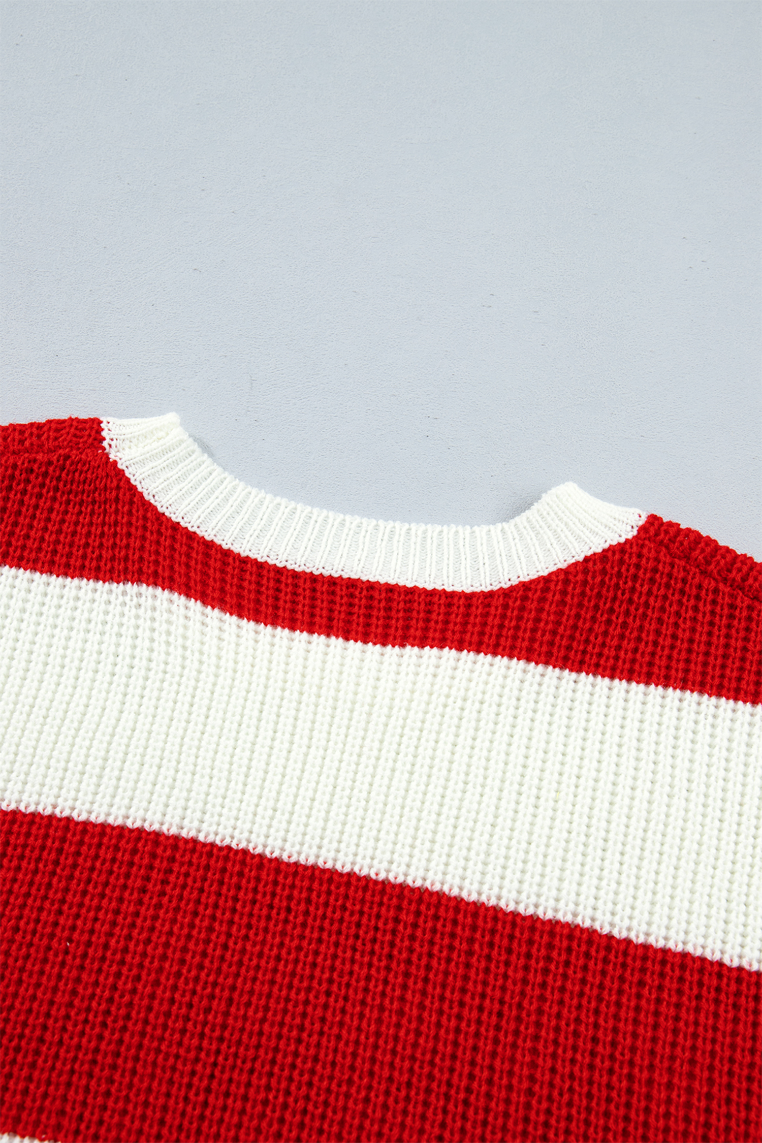 Casual Women's Striped Top, Merry Graphic Holiday Sweater - Detail View 14 Casual Women's Striped Top, Merry Graphic Holiday Sweater - Detail View 14