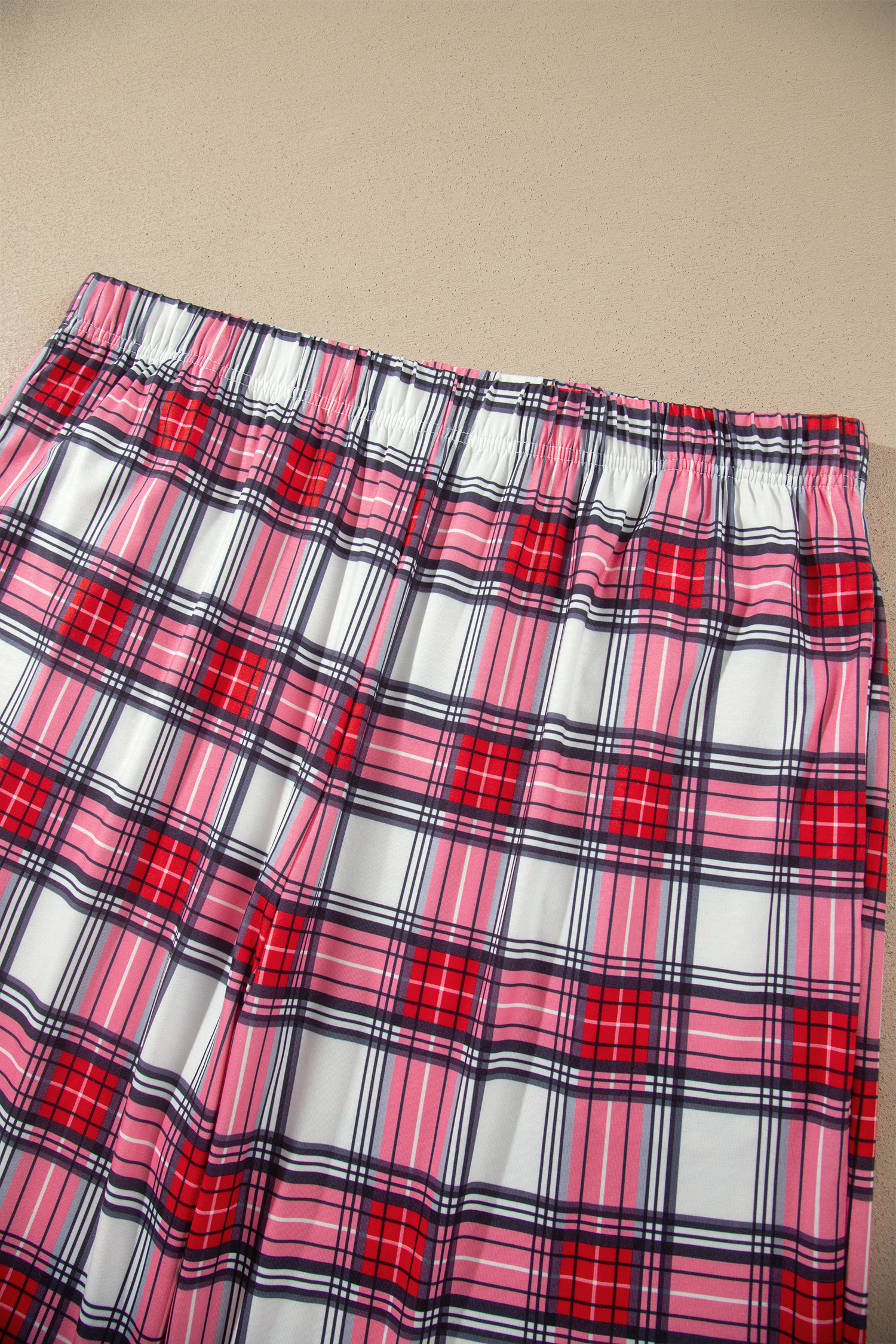 Womens Soft Plaid Pajamas, Short Sleeve Button Down Pant Set - Detail View 12 Womens Soft Plaid Pajamas, Short Sleeve Button Down Pant Set - Detail View 12