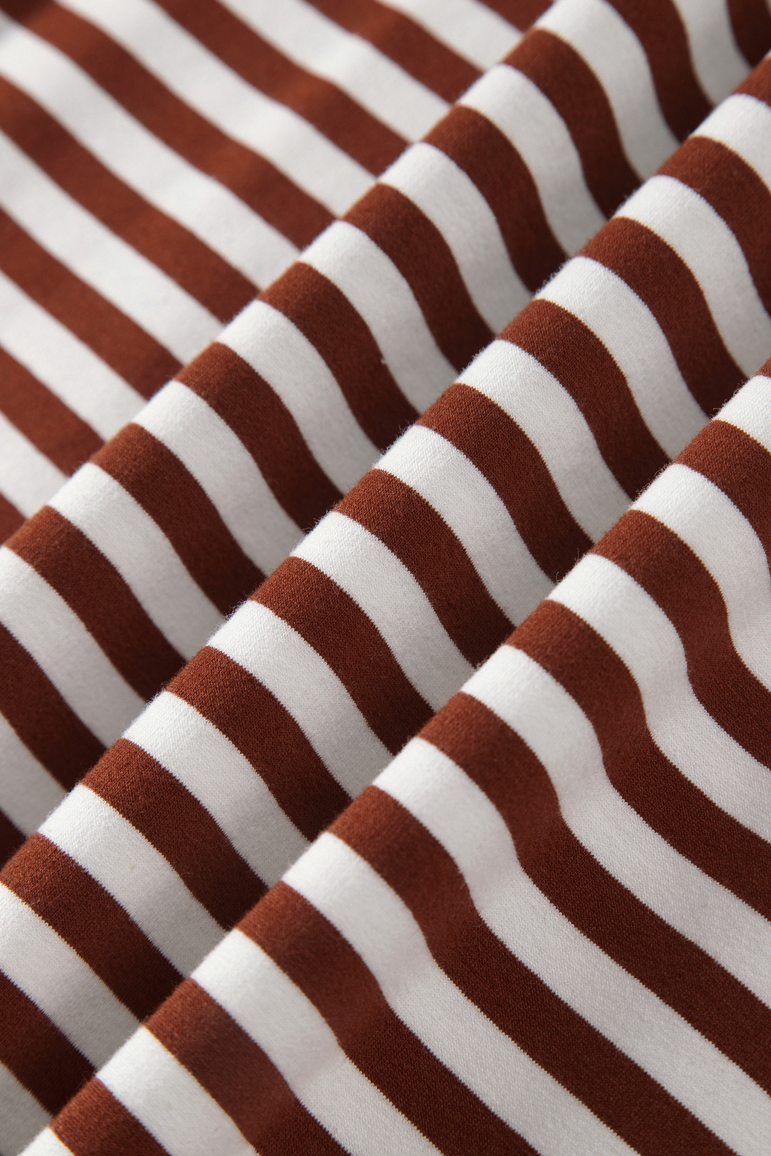 Women's Striped Lounge Set, Coffee Brown Two Piece Outfit - Detail View 8 Women's Striped Lounge Set, Coffee Brown Two Piece Outfit - Detail View 8