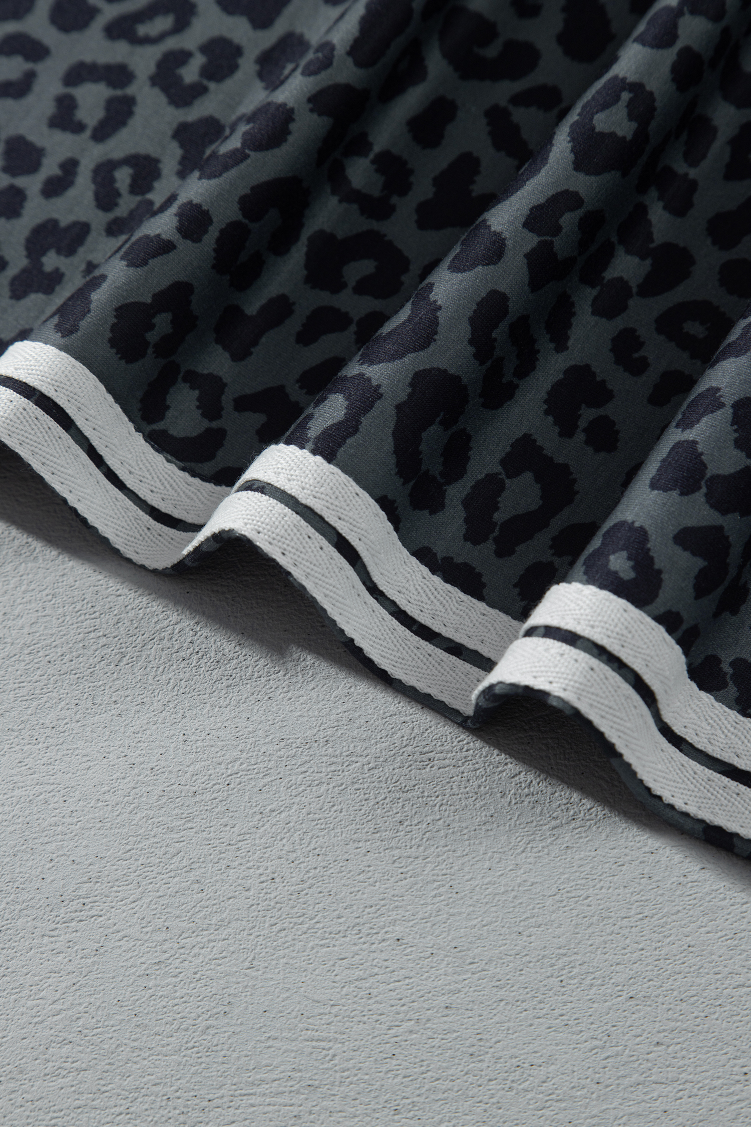Women's Leopard Print Set, Casual Gray Loungewear - Detail View 13 Women's Leopard Print Set, Casual Gray Loungewear - Detail View 13
