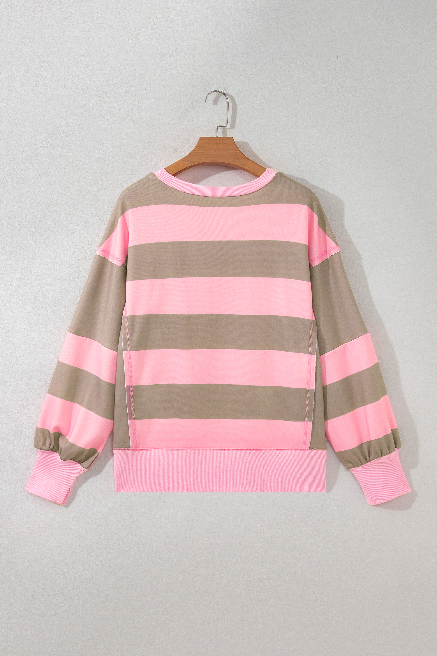 Women's Plus Size Sweatshirt, Striped Fall Casual Pullover - Detail View 3 Women's Plus Size Sweatshirt, Striped Fall Casual Pullover - Detail View 3