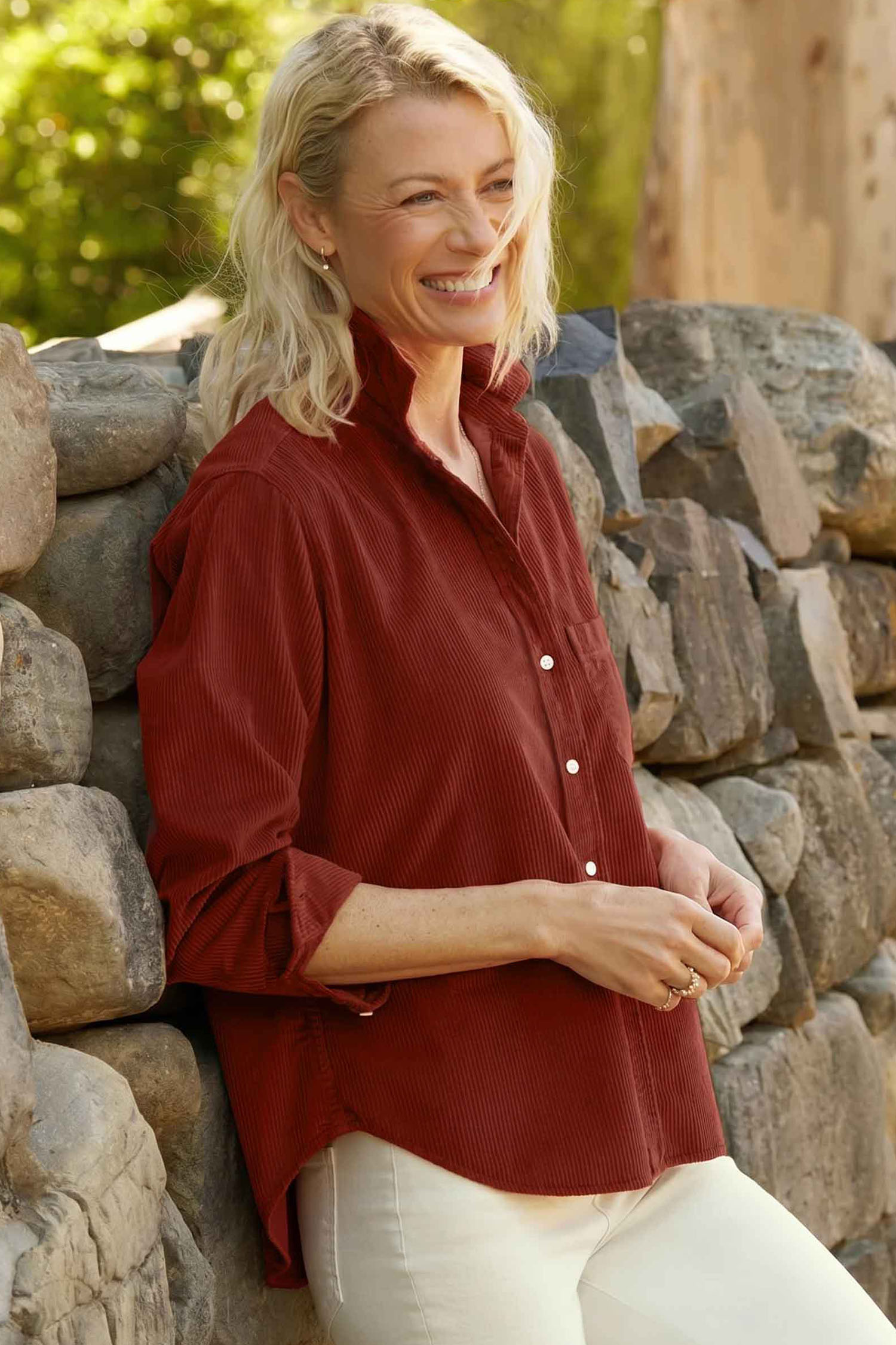 Soft Corduroy Shirt, Womens Comfort Adjustable Cuff - Detail View 3 Soft Corduroy Shirt, Womens Comfort Adjustable Cuff - Detail View 3