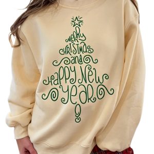 Women's Casual Christmas Sweatshirt, Embroidered Holiday Top - Main View
