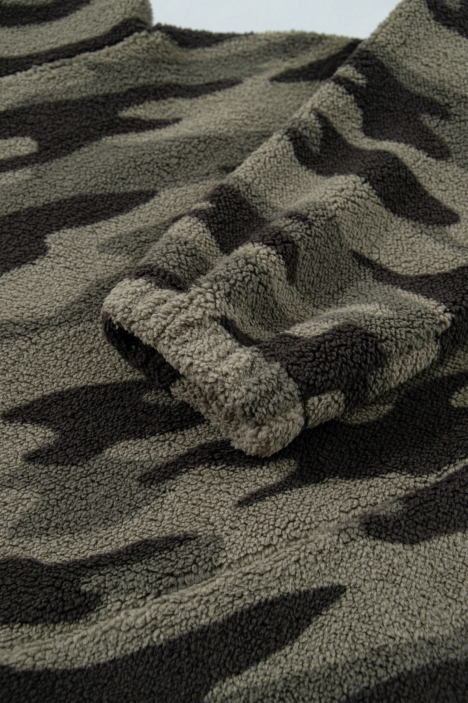 Women's Camo Fleece Sweatshirt, Half Zip Casual Pullover - Detail View 7 Women's Camo Fleece Sweatshirt, Half Zip Casual Pullover - Detail View 7
